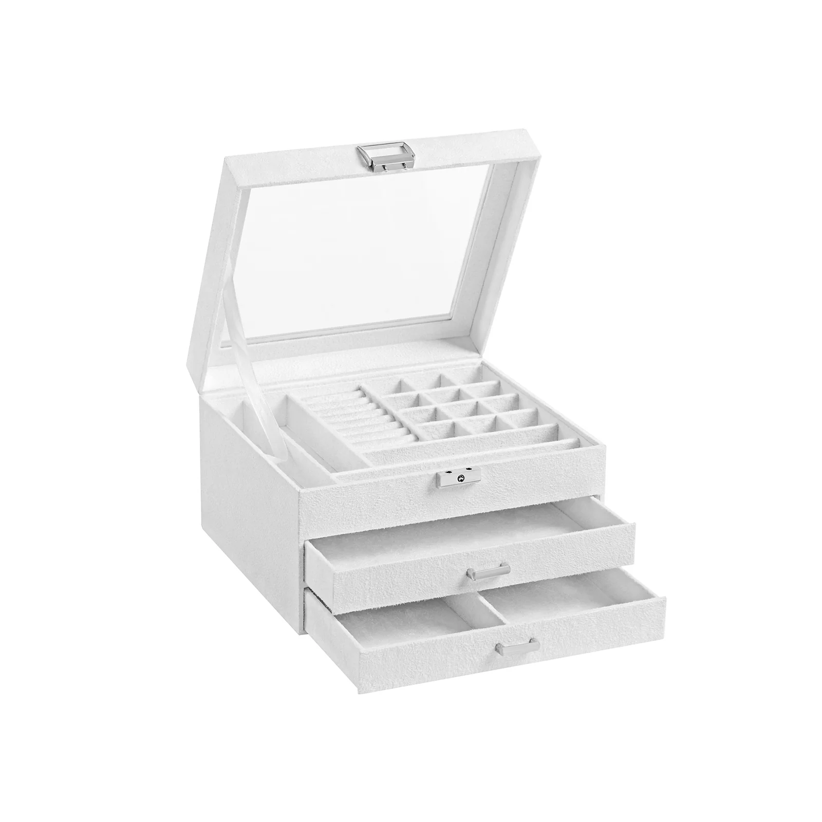 Schmuckbox mit 3 Ebenen und Glasdeckel - Image 3