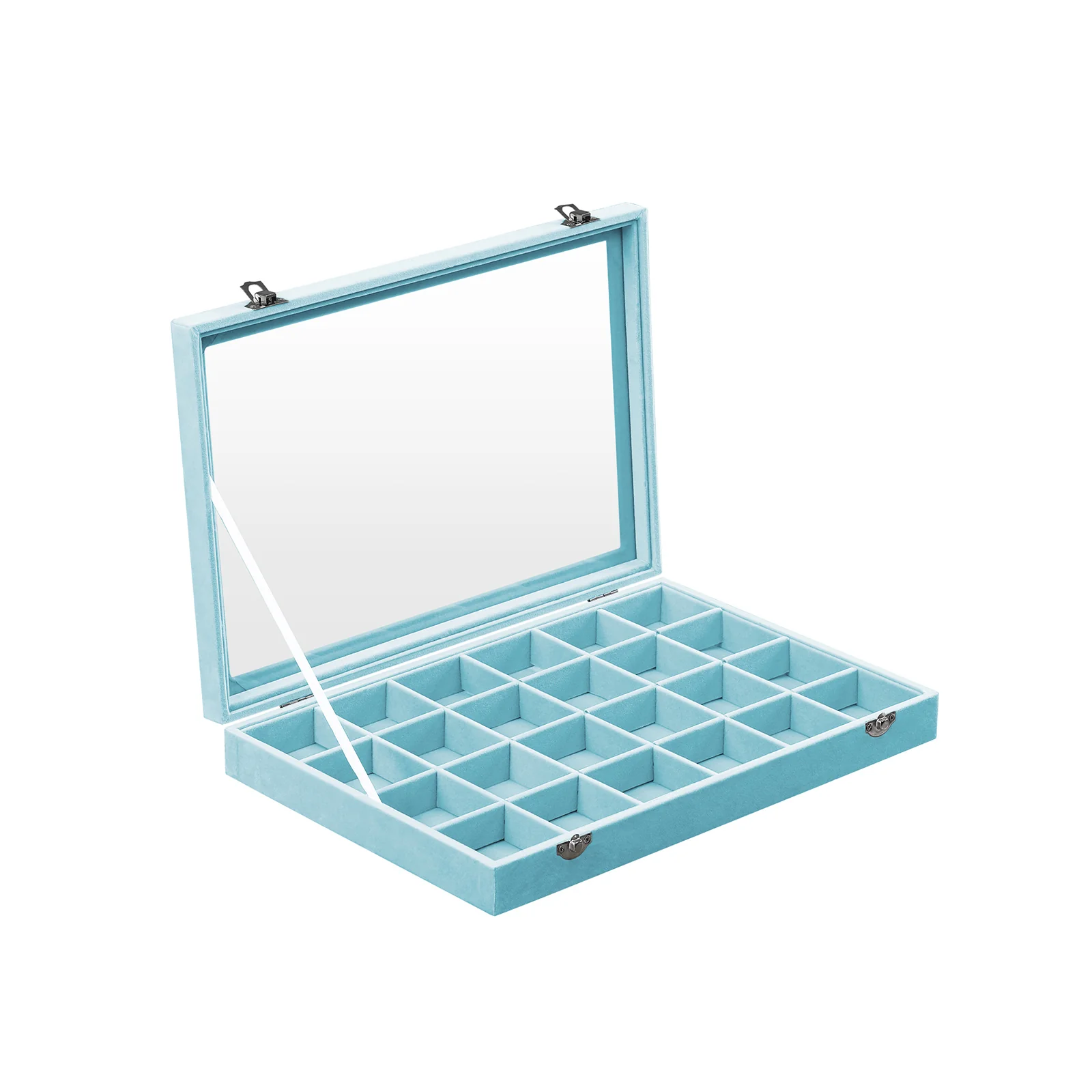 Schmuckbox mit Glasdeckel und 24 Fächern - Image 3