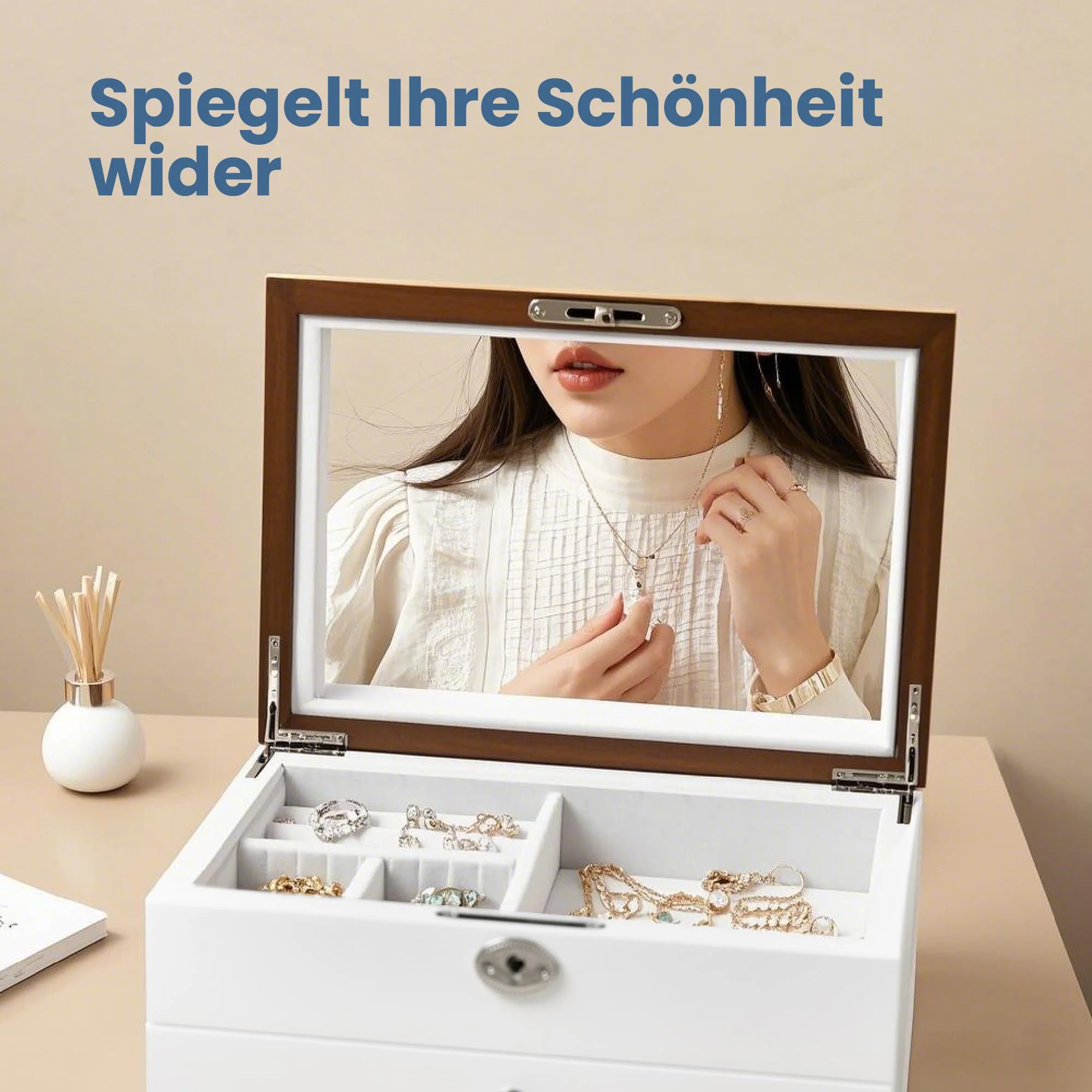 Schmuckkästchen 3 Ebenen, Schmuckkasten, Schmuckschatulle