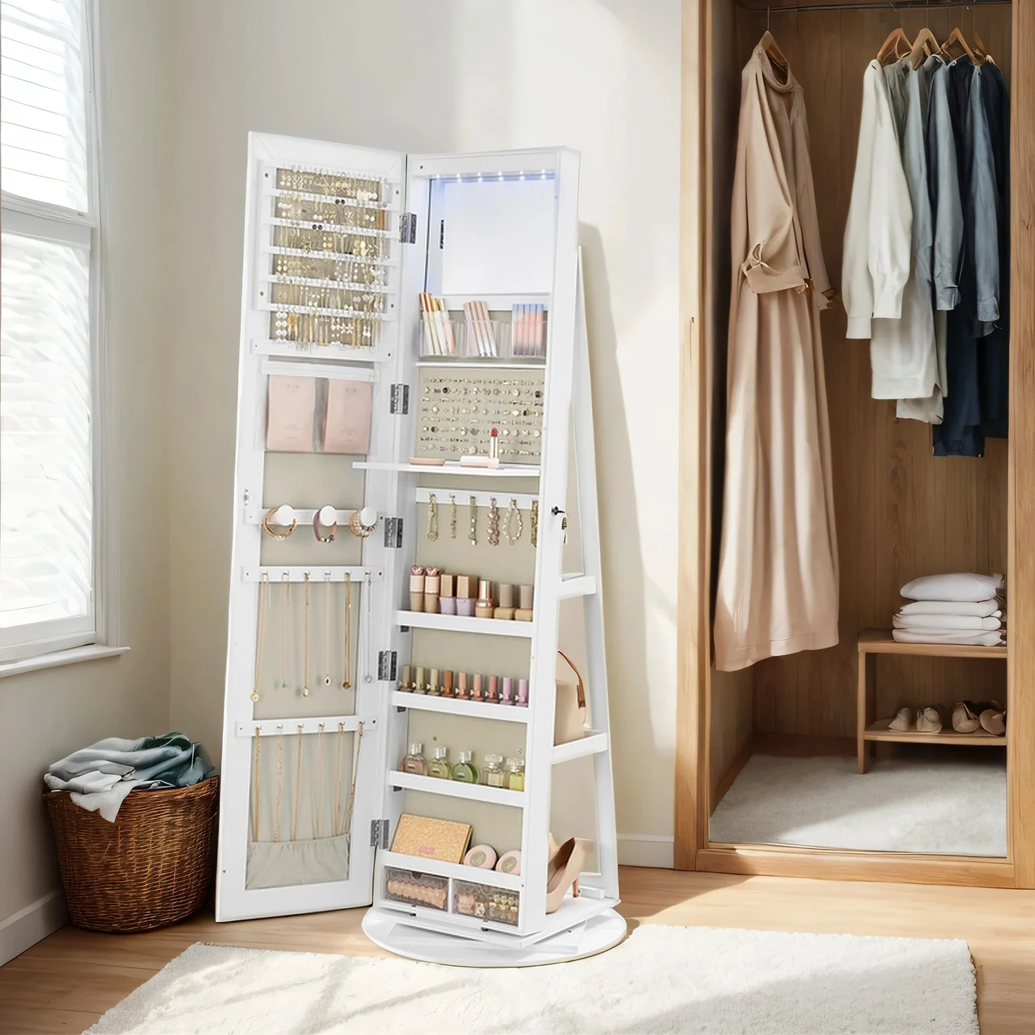 Schmuckschrank, Spiegelschrank, mit rahmenlosem Ganzkörperspiegel - Image 2