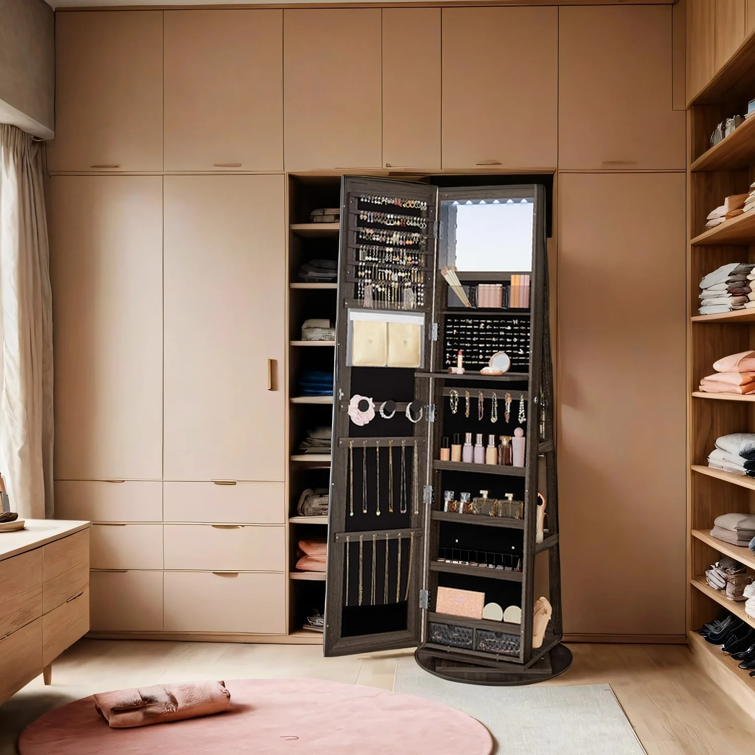 Schmuckschrank, Spiegelschrank, mit rahmenlosem Ganzkörperspiegel - Image 4