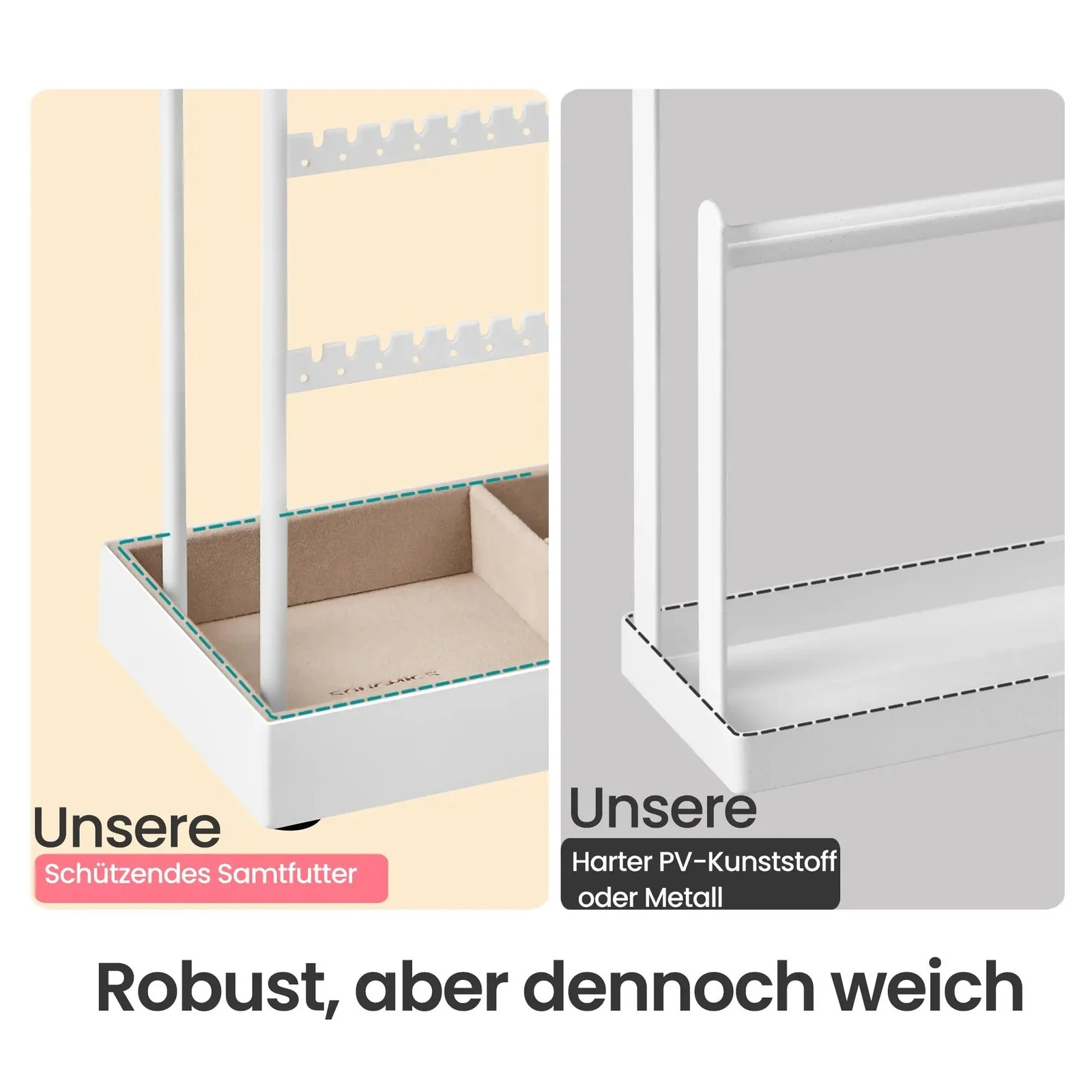 Schmuckständer, Schmuckhalter, Schmucktablett Samt