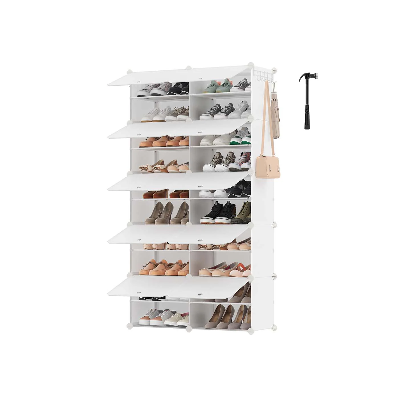 Schuhregal Fächer aus Kunststoff und Stahlrahmen mit Türen - Image 5