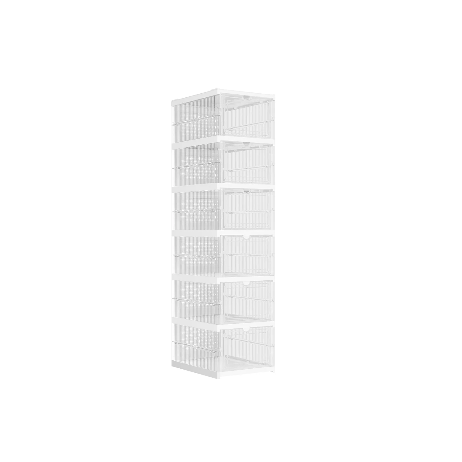 Schuhschrank mit 6 Schuhboxen transparent-tintenschwarz - Image 2