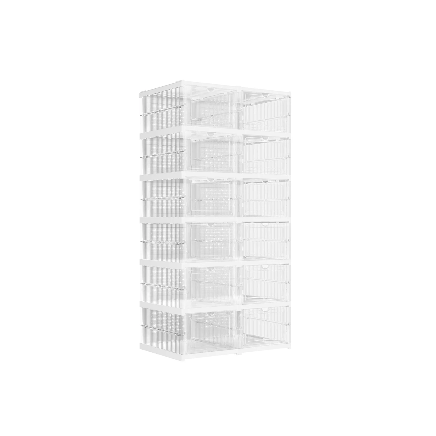 Schuhschrank mit 6 Schuhboxen transparent-tintenschwarz - Image 4