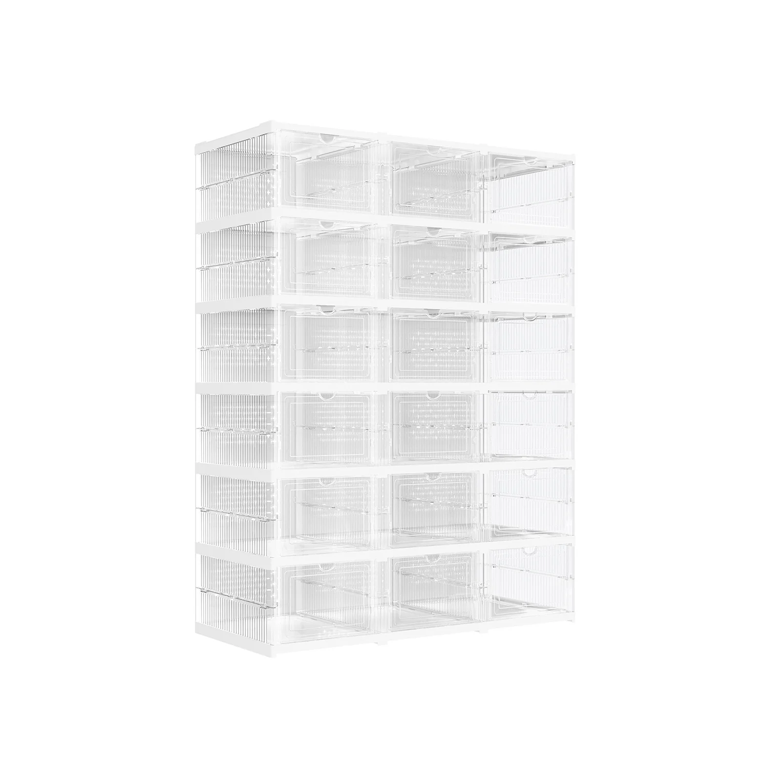 Schuhschrank mit 6 Schuhboxen transparent-tintenschwarz - Image 6
