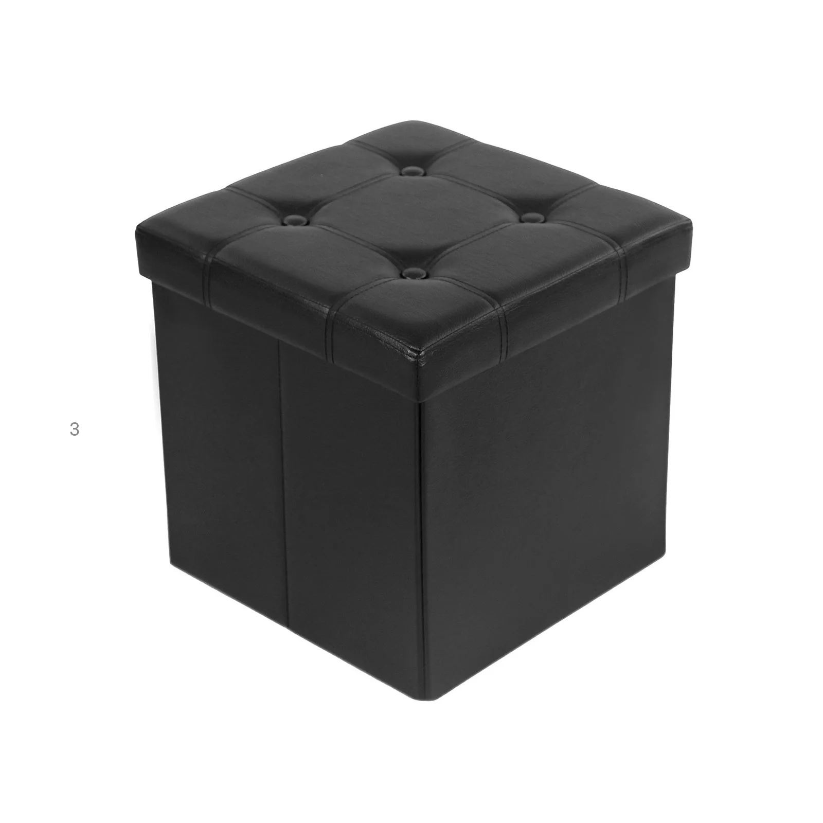 Sitzhocker aus Kunstleder mit Stauraum - Image 2
