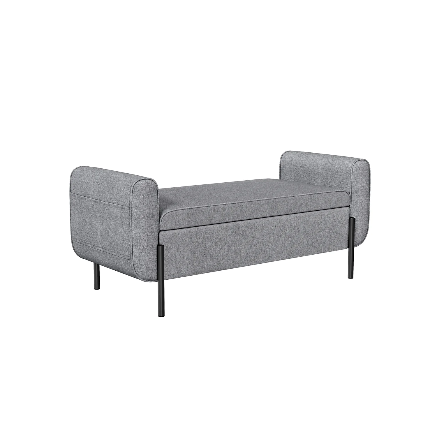 Sitzhocker mit Stauraum Stahlbeine Taubengrau