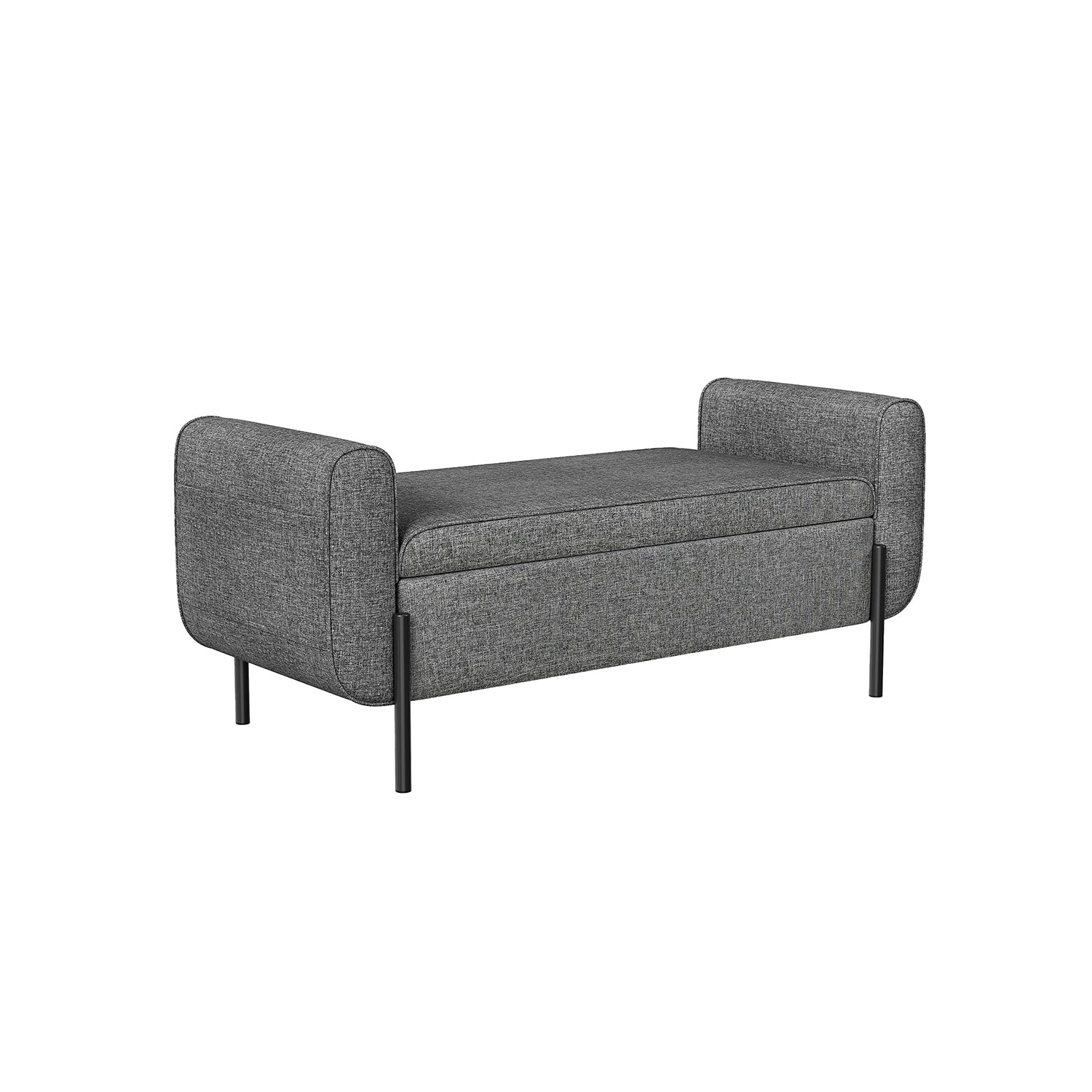 Sitzhocker mit Stauraum Stahlbeine Taubengrau - Image 3
