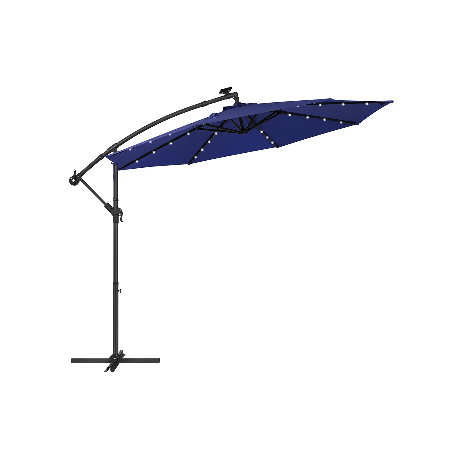 Sonnenschirm mit LED-Solar-Beleuchtung und Ständer - Image 4