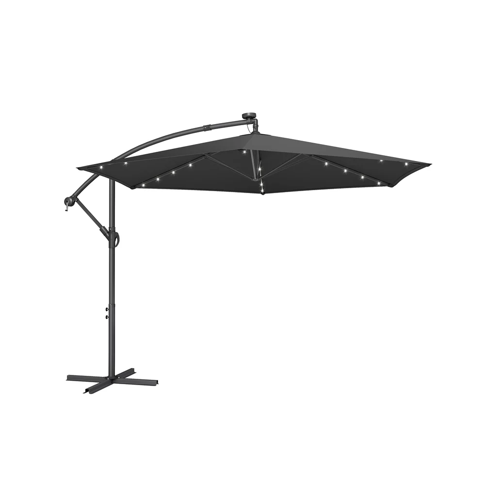 Sonnenschirm mit LED-Solar-Beleuchtung und Ständer - Image 6