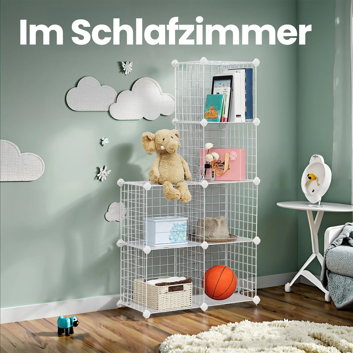 Steckregal aus Drahtgitter
