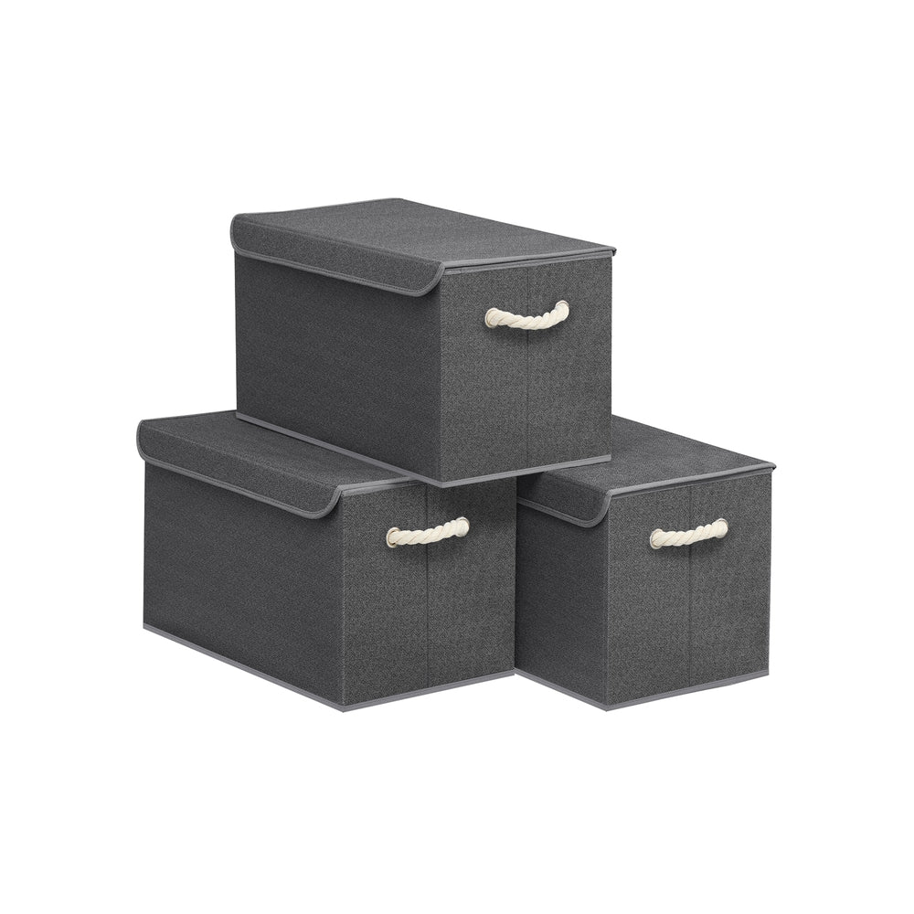 Stoffboxen mit Deckel 3er Set - Image 4