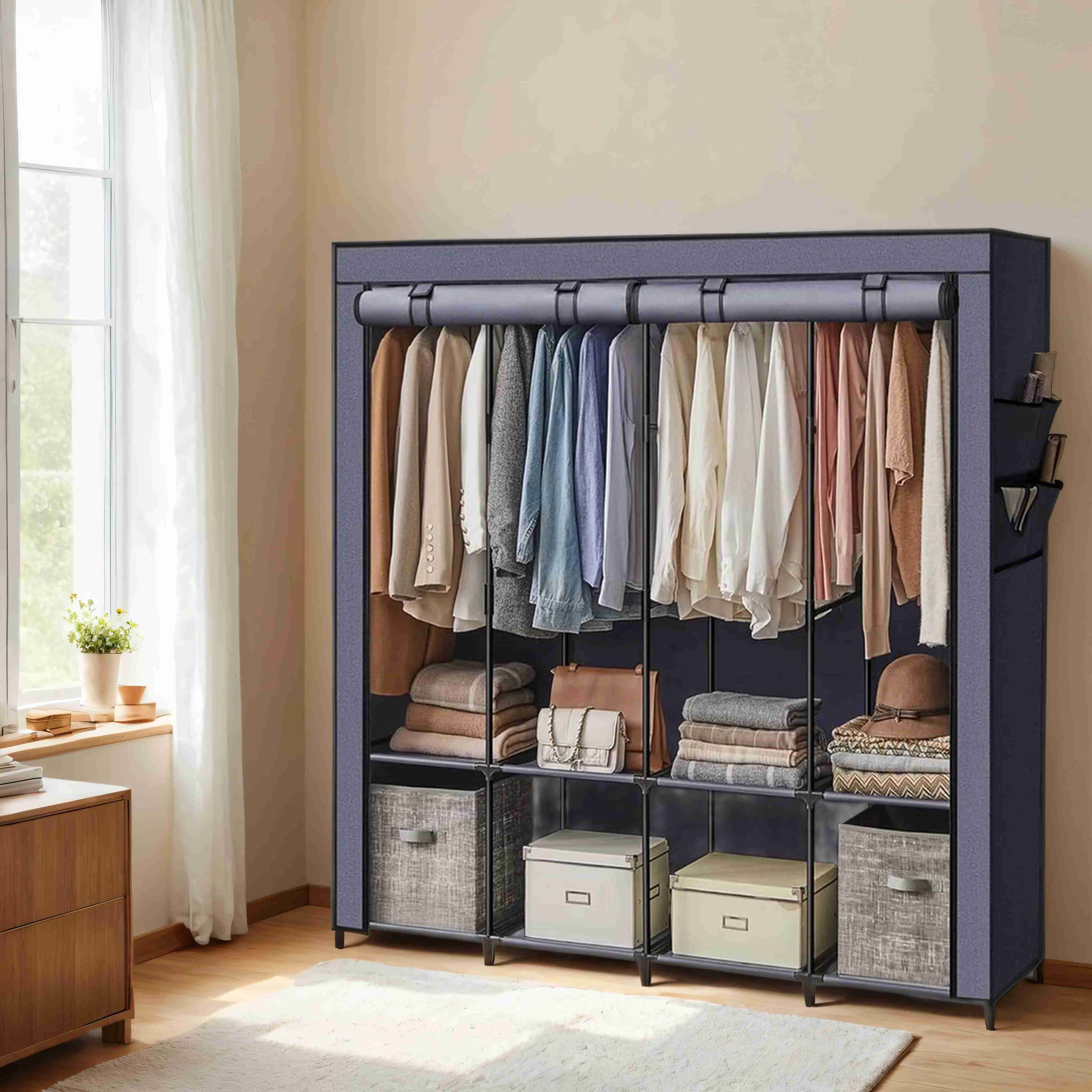 Stoffschrank mit 4 Hängefächern und 4 Seitentaschen - Image 3