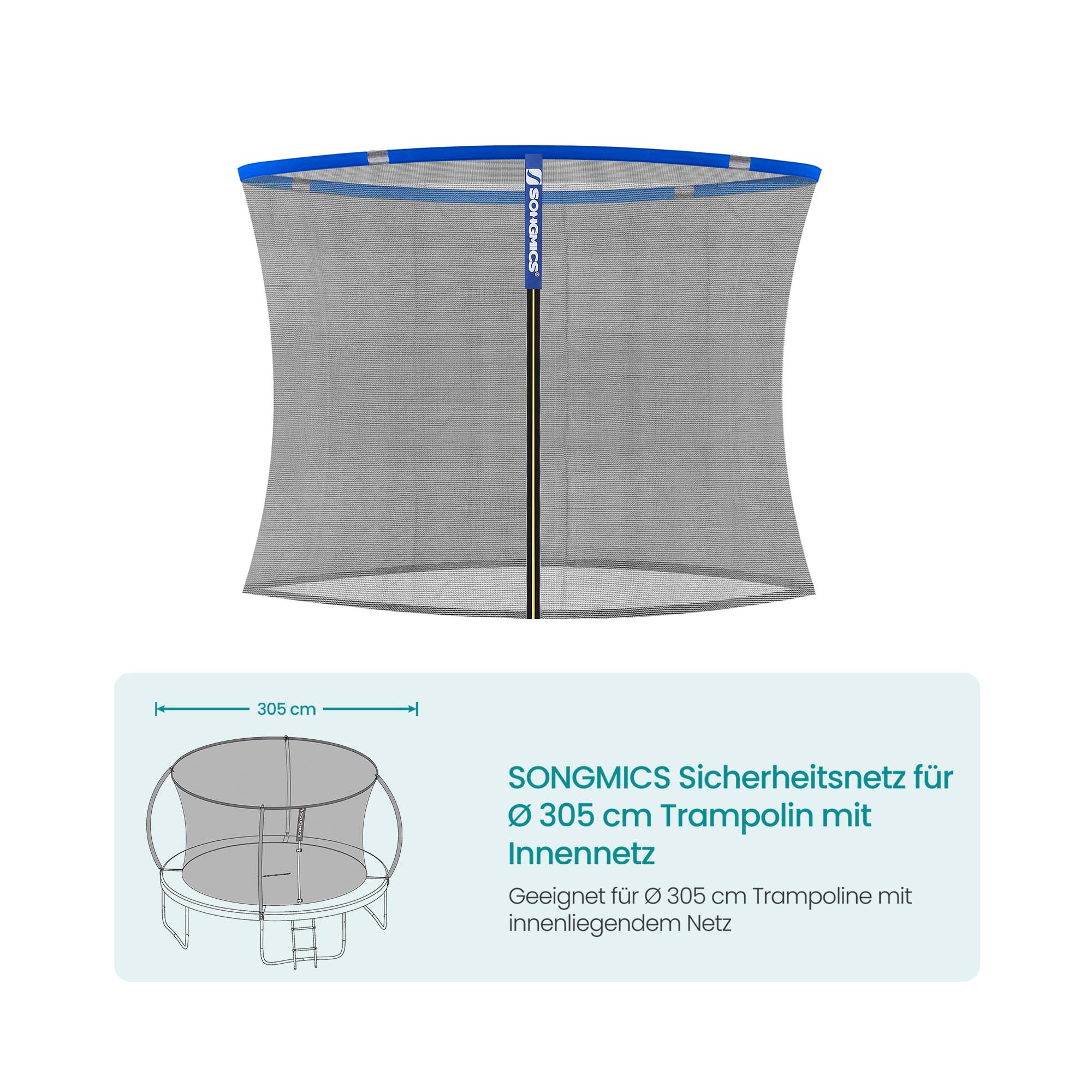Sicherheitsnetz für Ø 305 cm Trampolin mit Innennetz