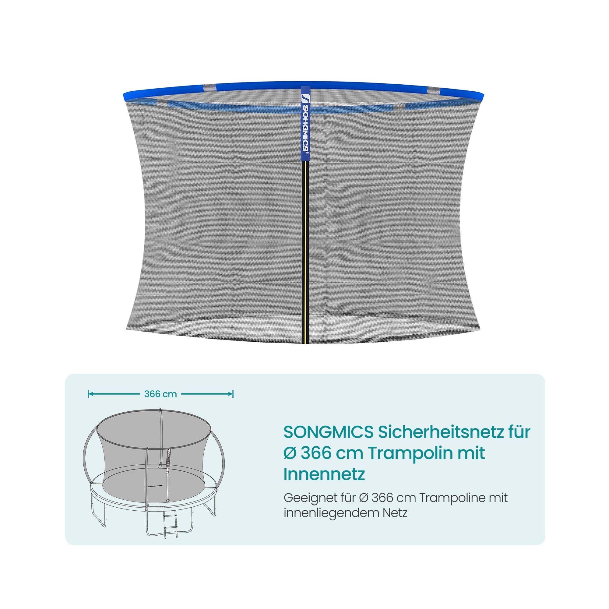 Sicherheitsnetz für Ø 366 cm Trampolin mit Innennetz