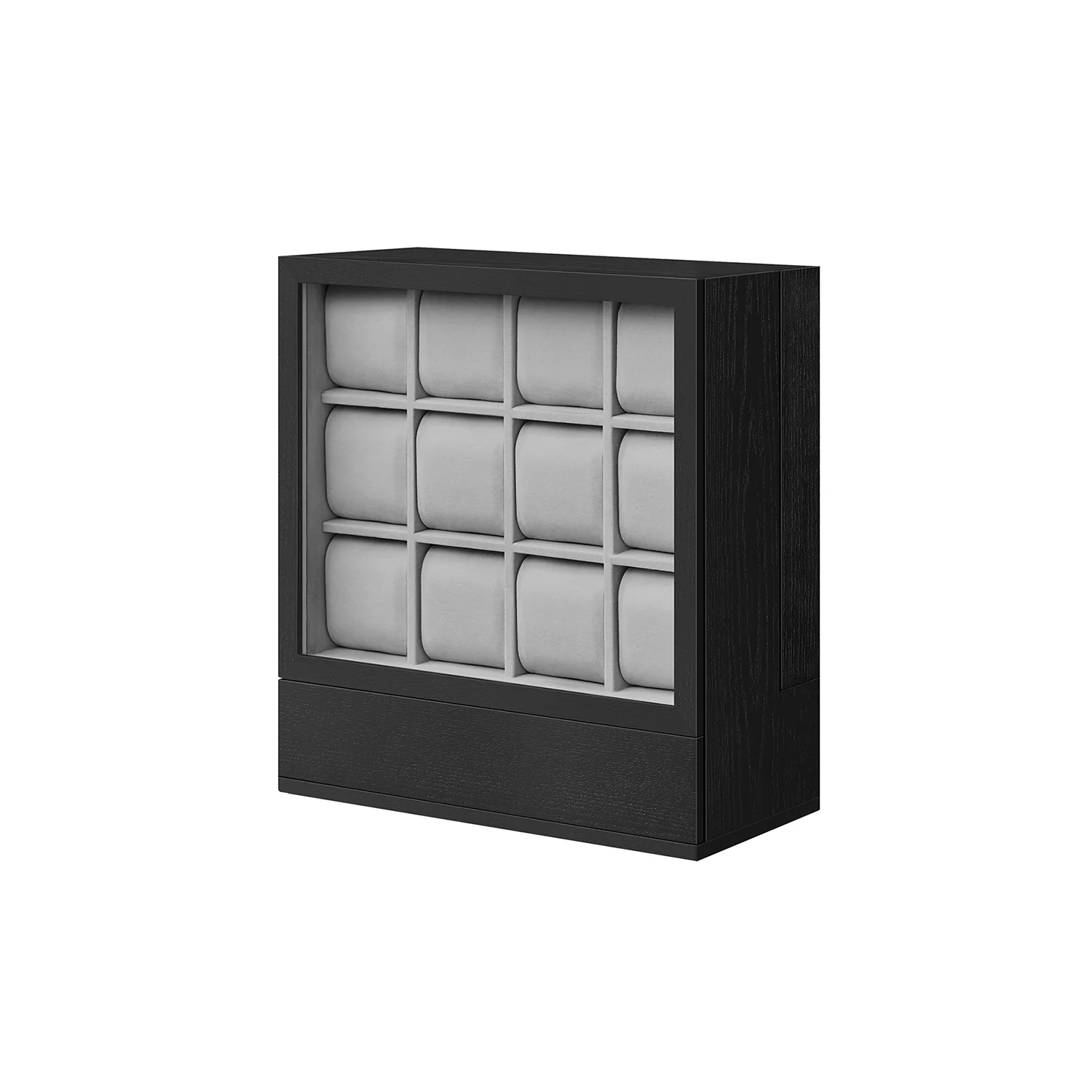 Uhrenbox 12 Fächer mit Fenster Geschenkidee kaffeebraun - Image 2