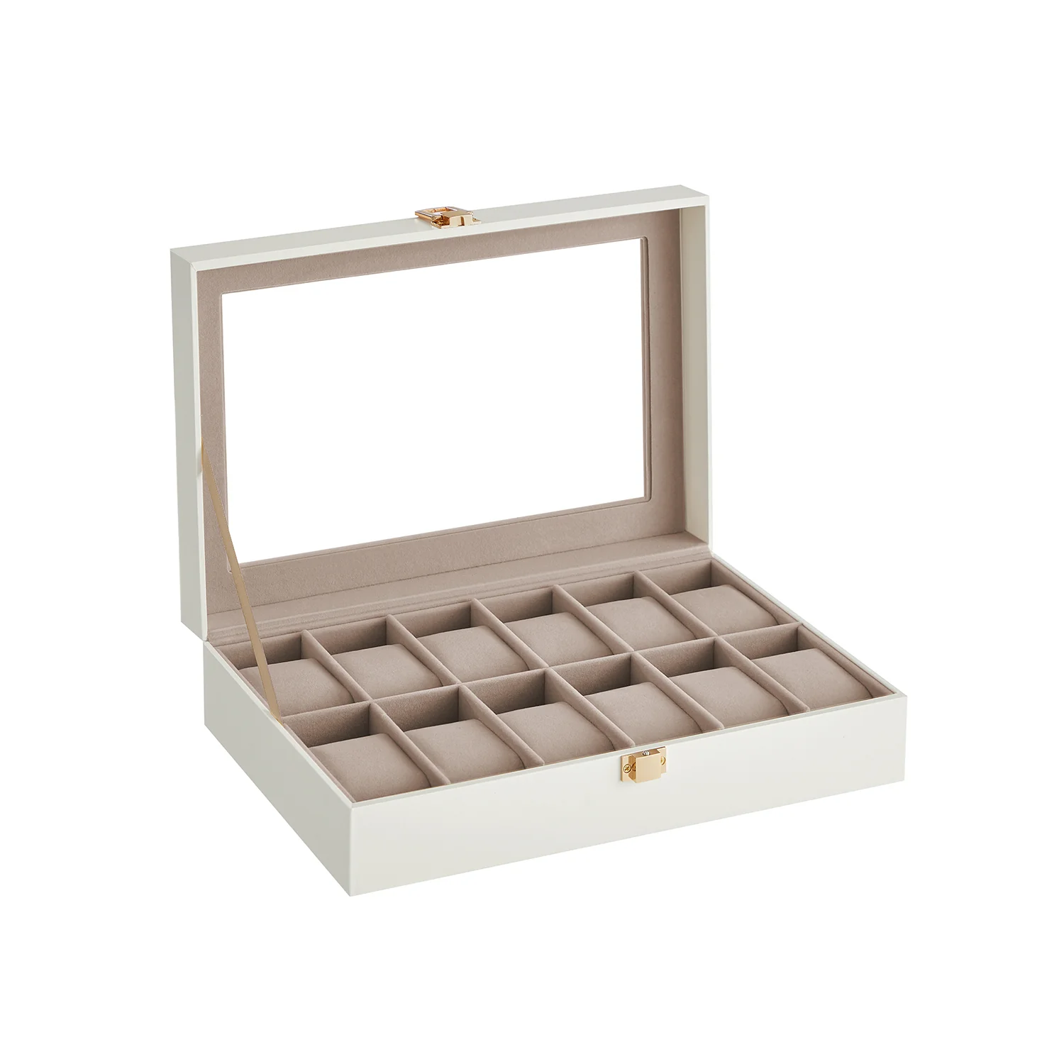 Uhrenbox mit Glasdeckel Metallverschluss