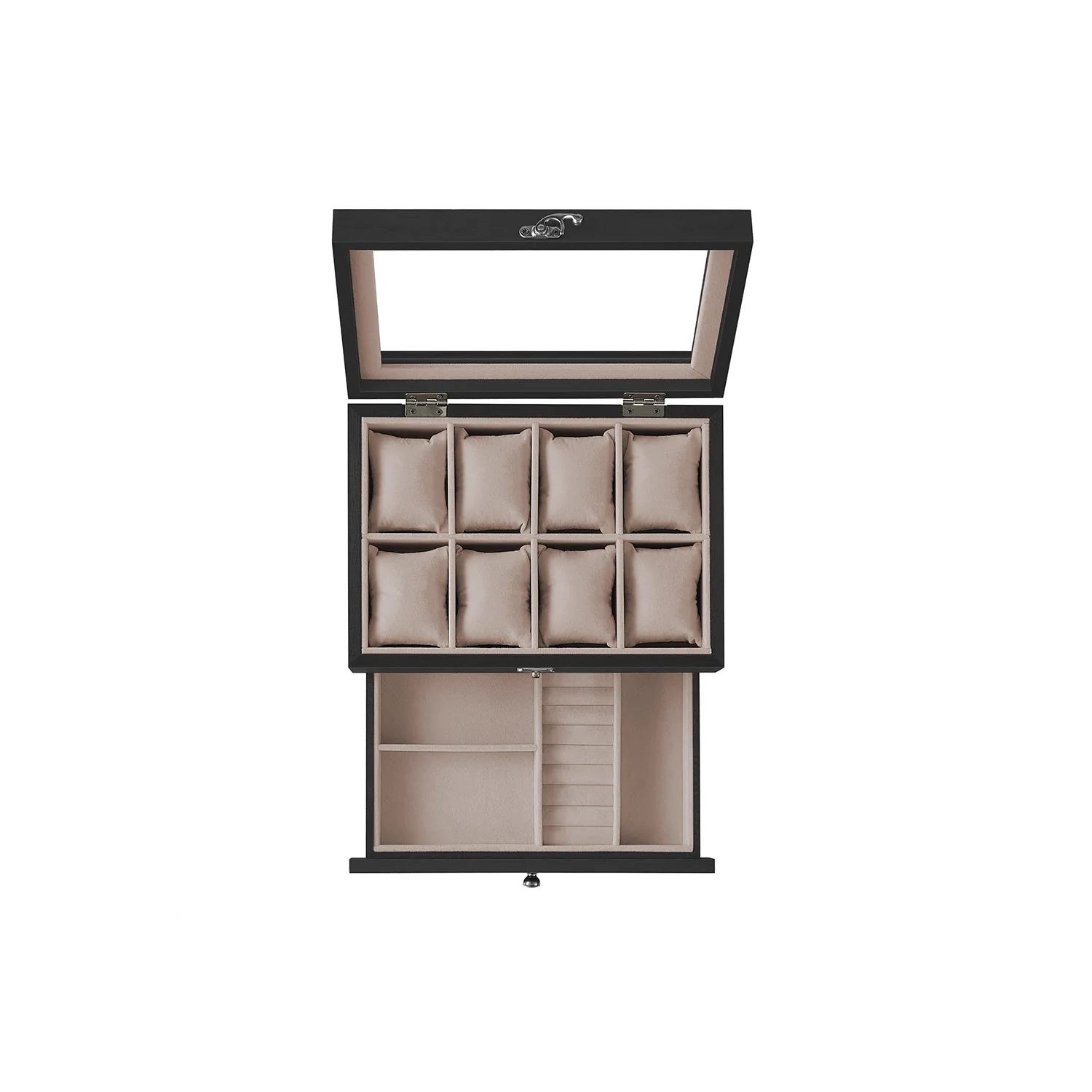 Uhrenbox mit Glasdeckel aus Massivholz - Image 2