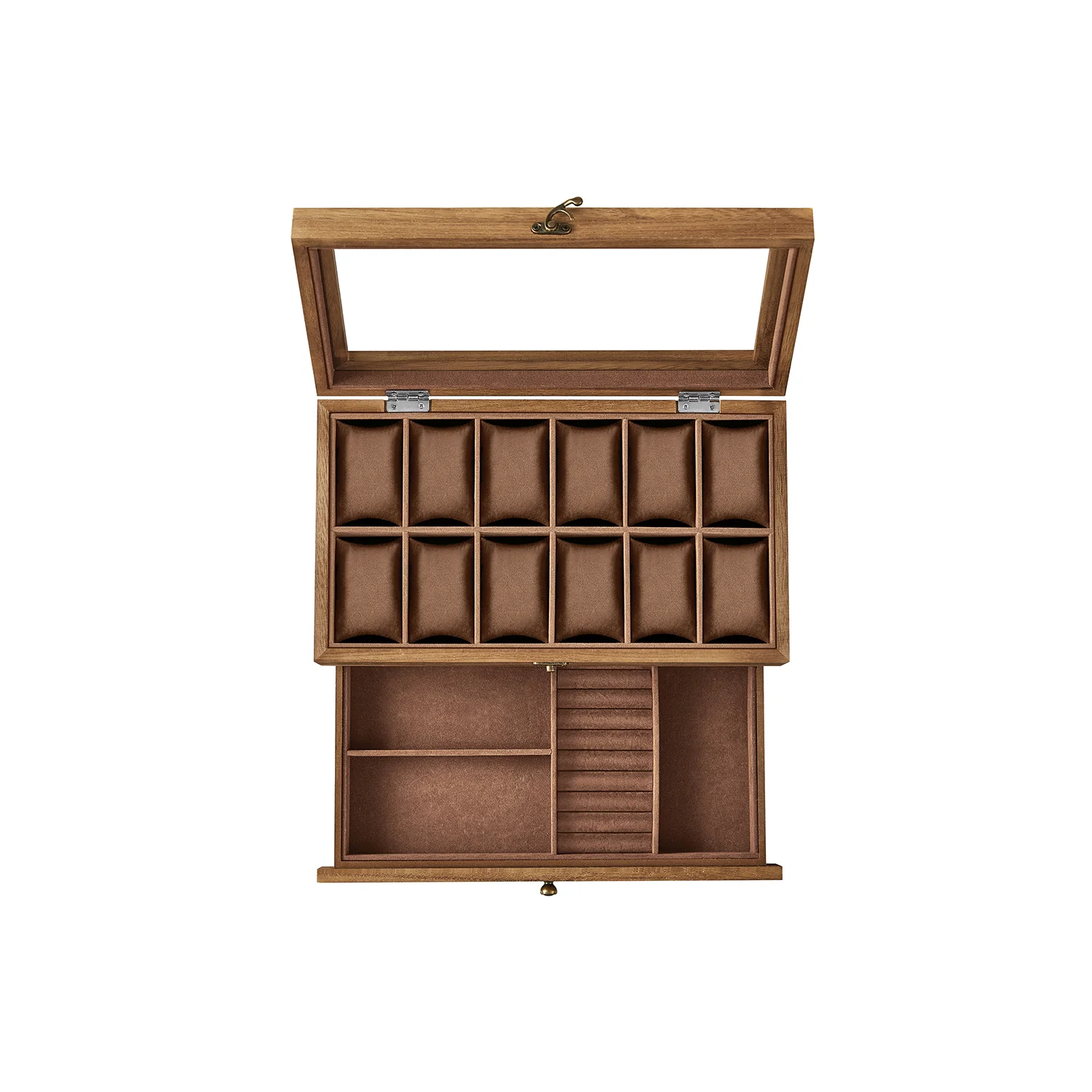 Uhrenbox mit Glasdeckel aus Massivholz - Image 3