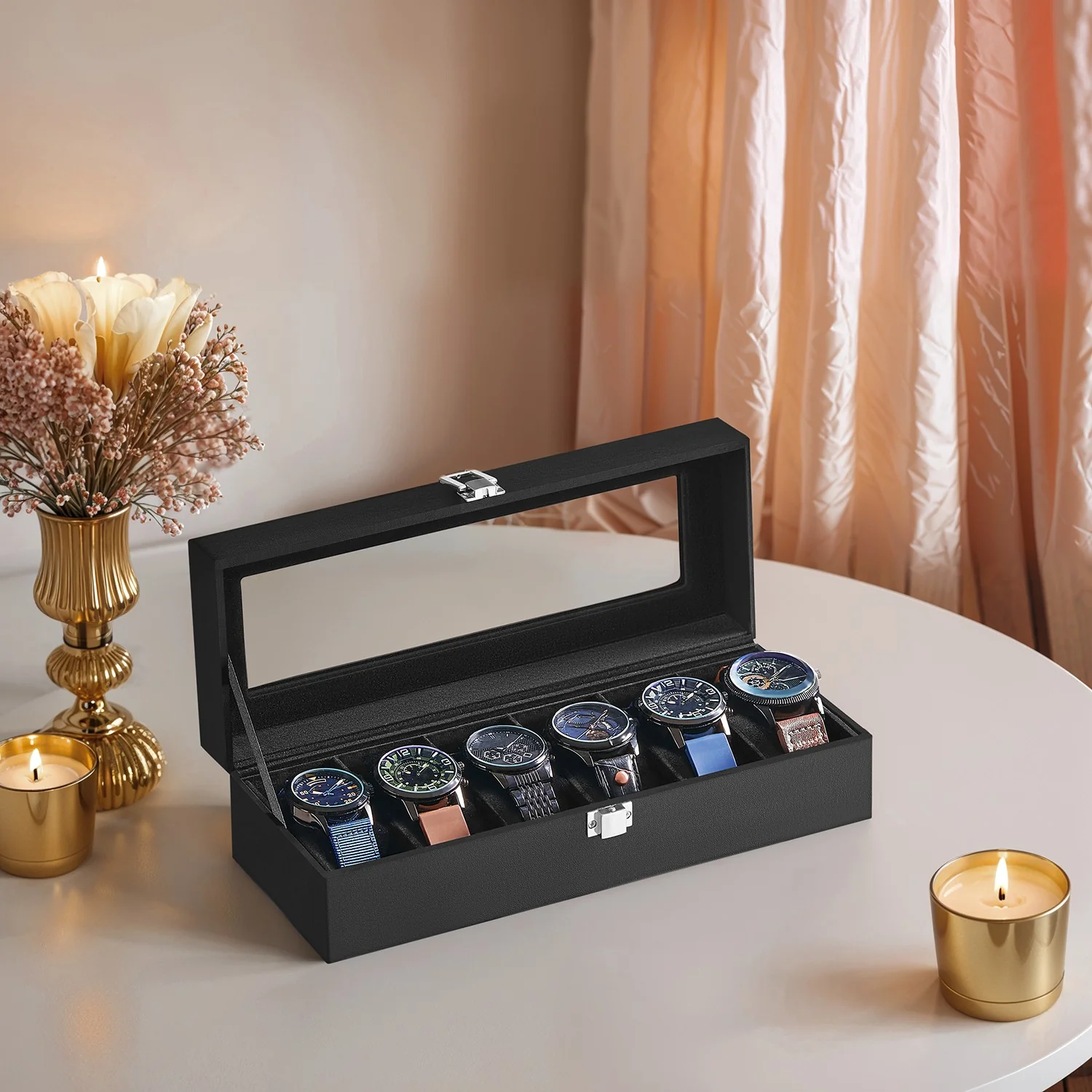 Uhrenbox mit Glasdeckel und Schloss - Image 2