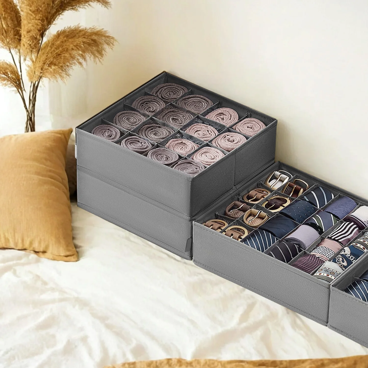 Unterwäsche-Organizer 4er Set mit 80 Fächern