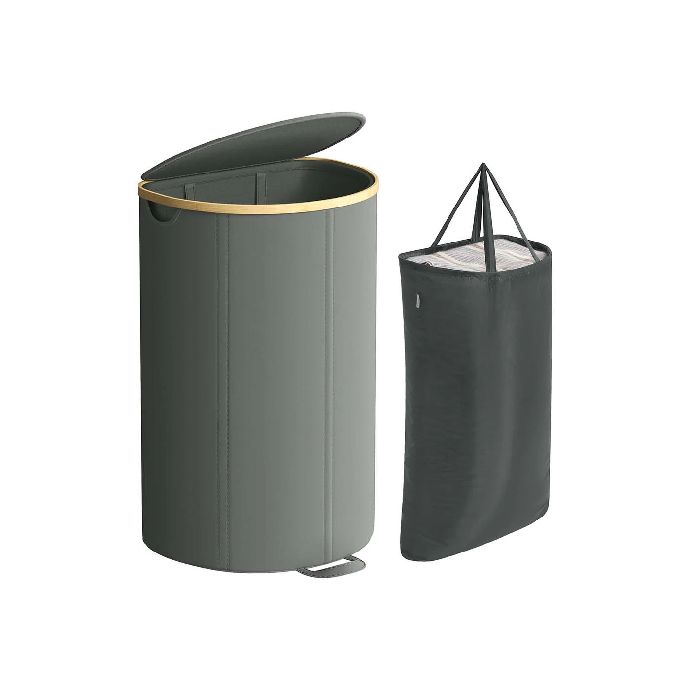 Wäschekorb mit Deckel und herausnehmbarem Sack - Image 2