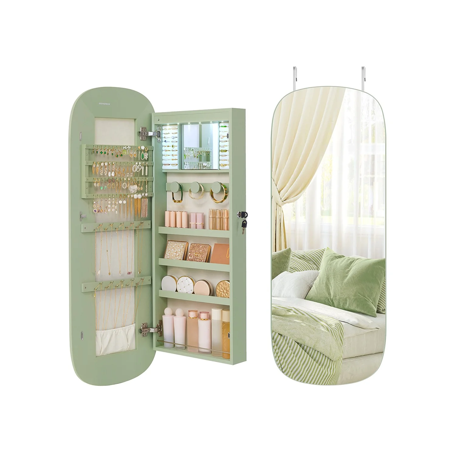 Wandschrank mit Spiegel Oberfläche in Weiß - Image 2