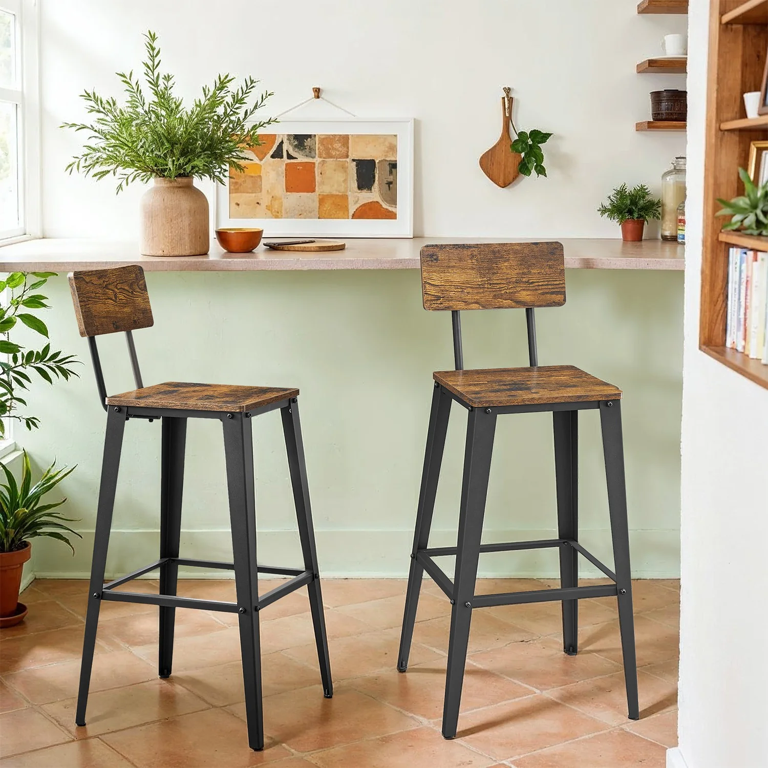 2er Set Barhocker mit Rückenlehne