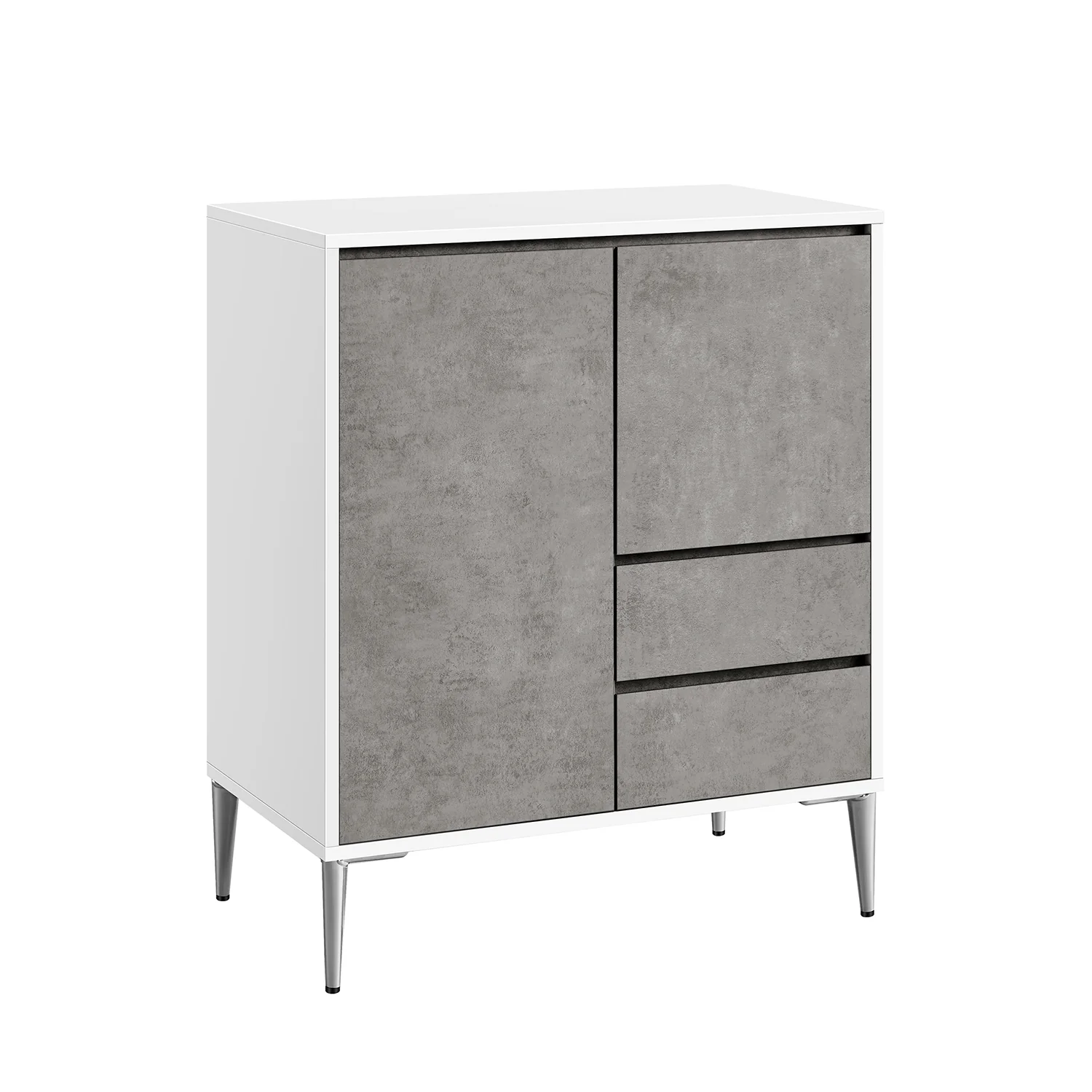 Aufbewahrungsschrank 2 Schubladen modern wolkenweiß - Image 2