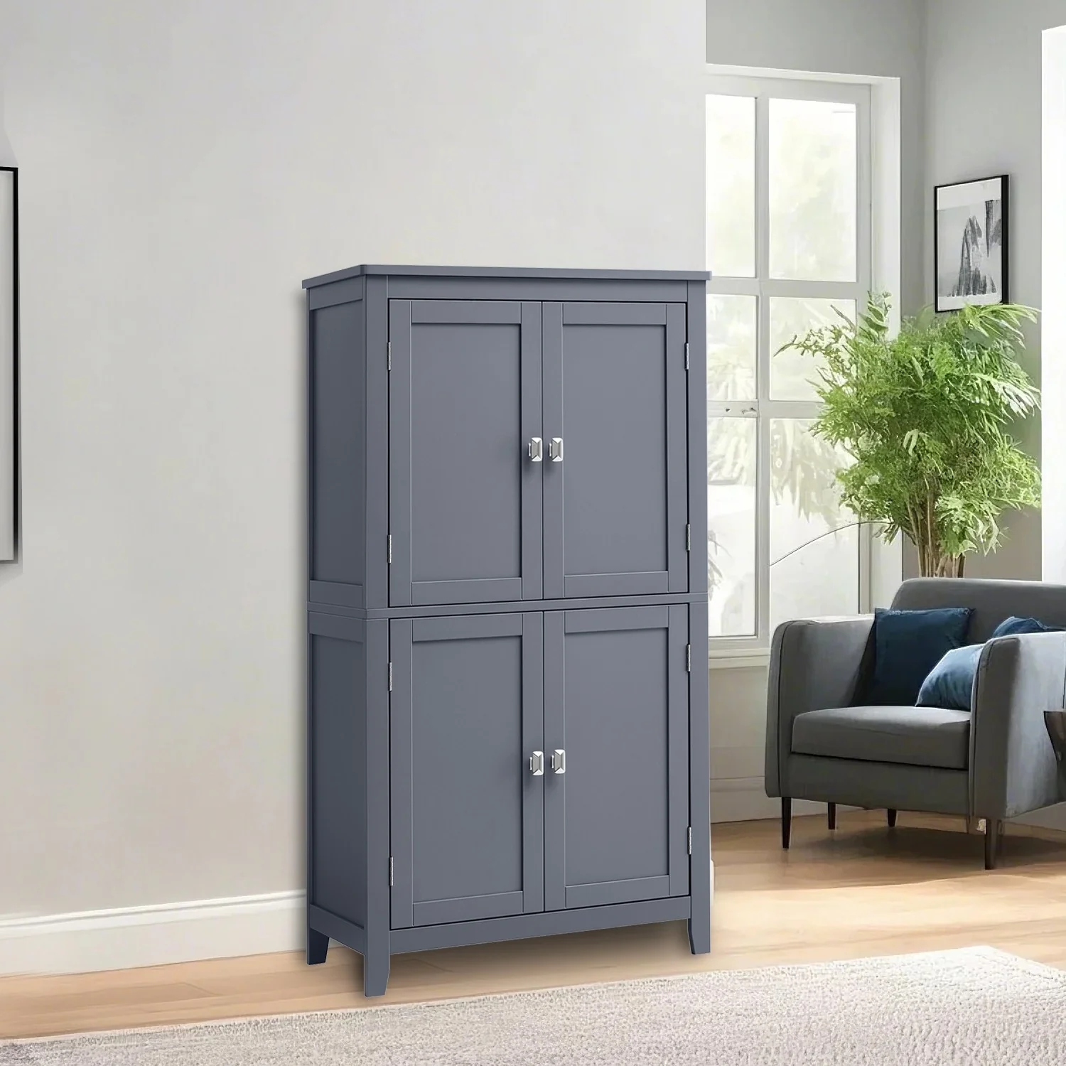 Badezimmerschrank 30 x 60 x 110 cm mit 2 Türen und 2 Schubladen - Image 3