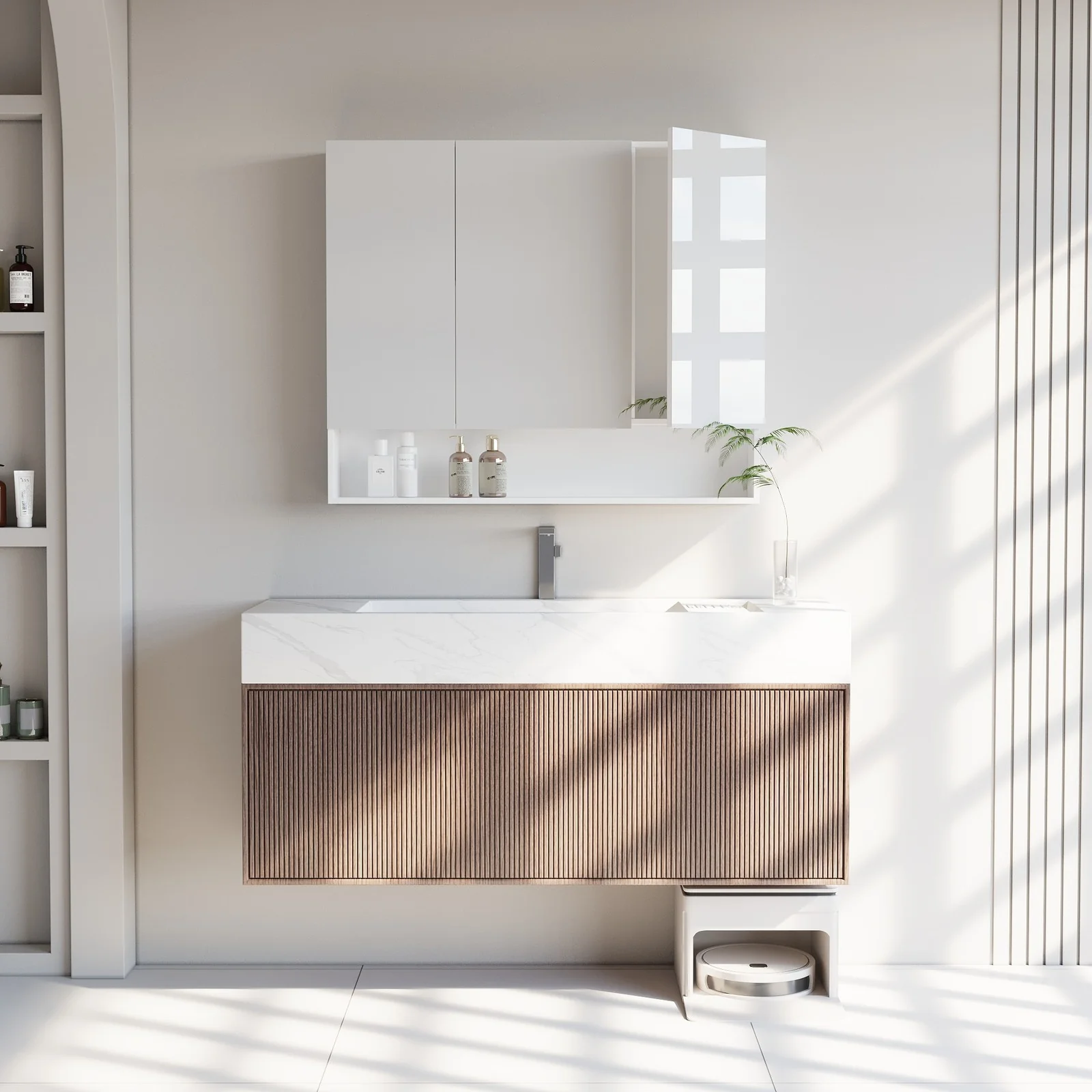 Badezimmerschrank mit 3 Türen 16,5 x 70 x 75 cm - Image 2