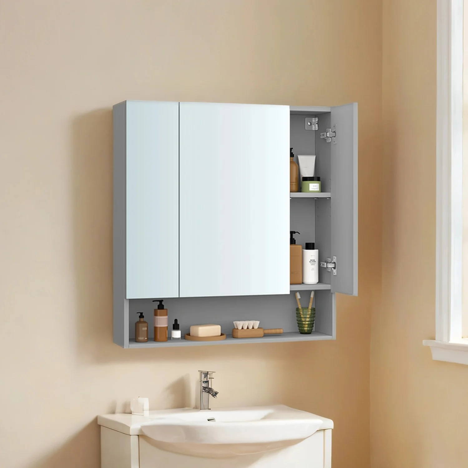 Badezimmerschrank mit 3 Türen 16,5 x 70 x 75 cm - Image 3