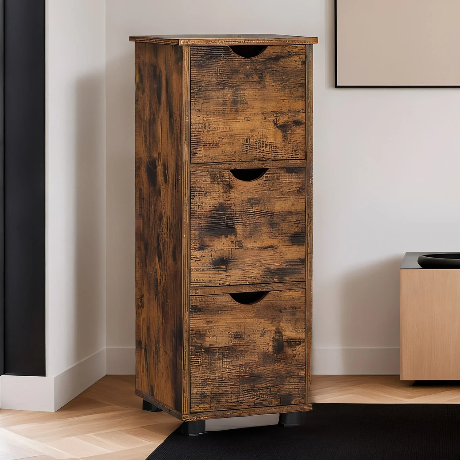 Badschrank mit Schubladen Vintagebraun