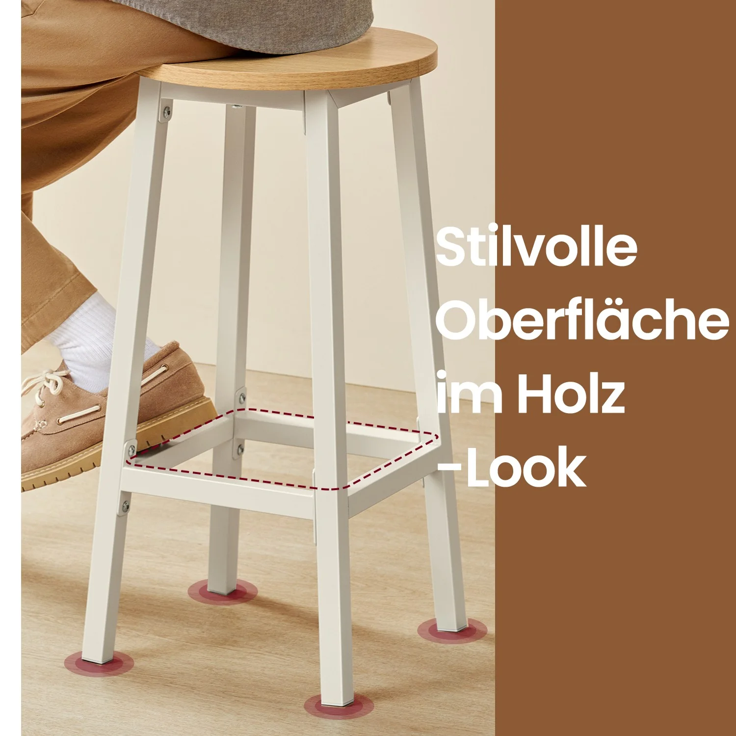 Barhocker 2er Set mit Fußstützen - Image 2
