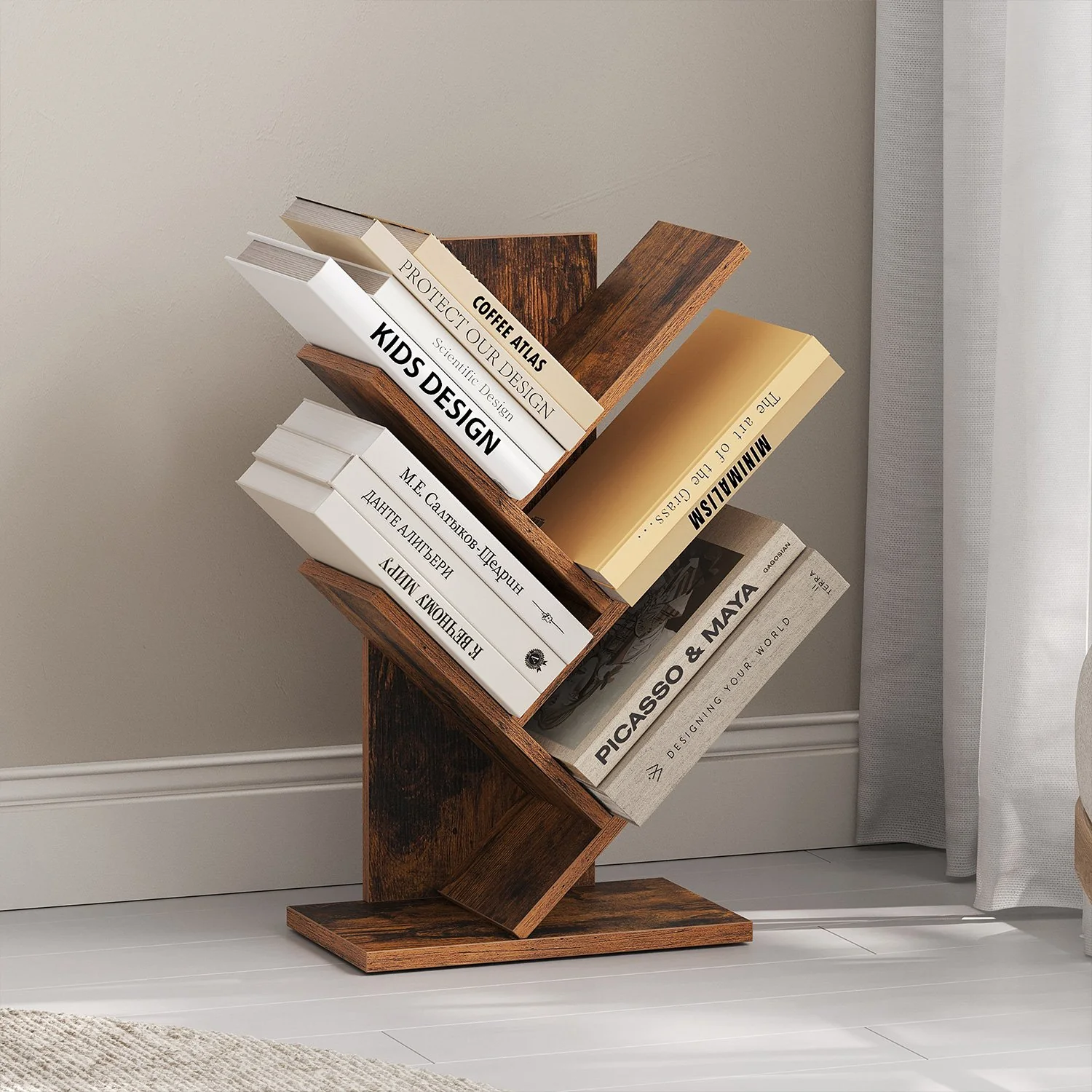 Bücherregal  Standregal Baumform Eckregal platzsparend - Image 4