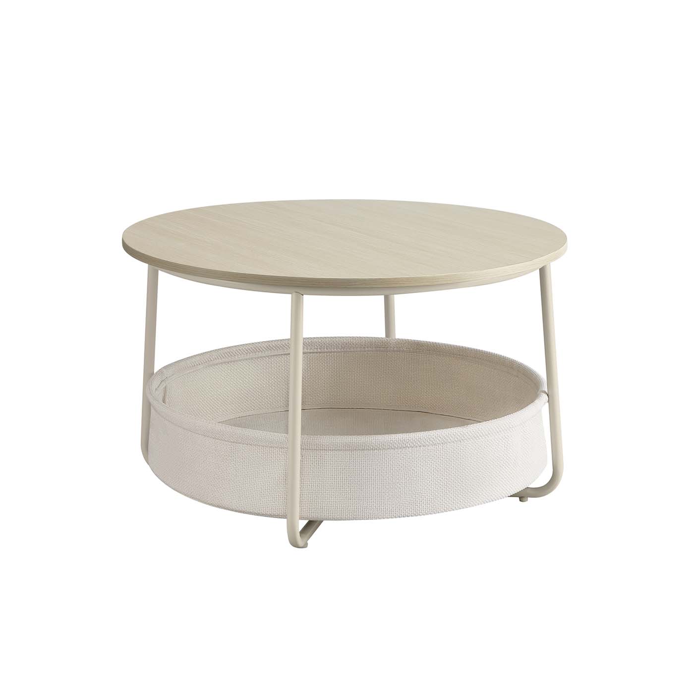 Couchtisch mit Stauraum und Stoffkorb - Image 4