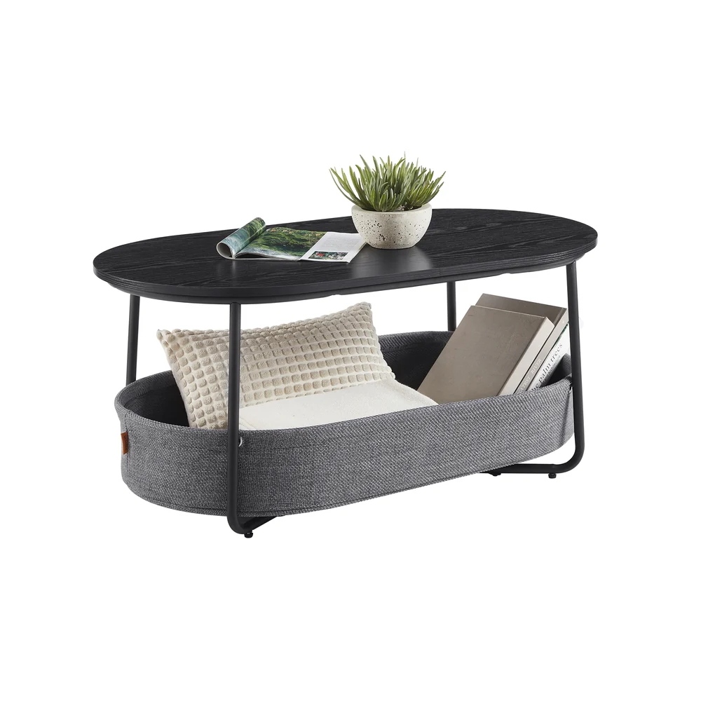 Couchtisch mit Stauraum und Stoffkorb - Image 6
