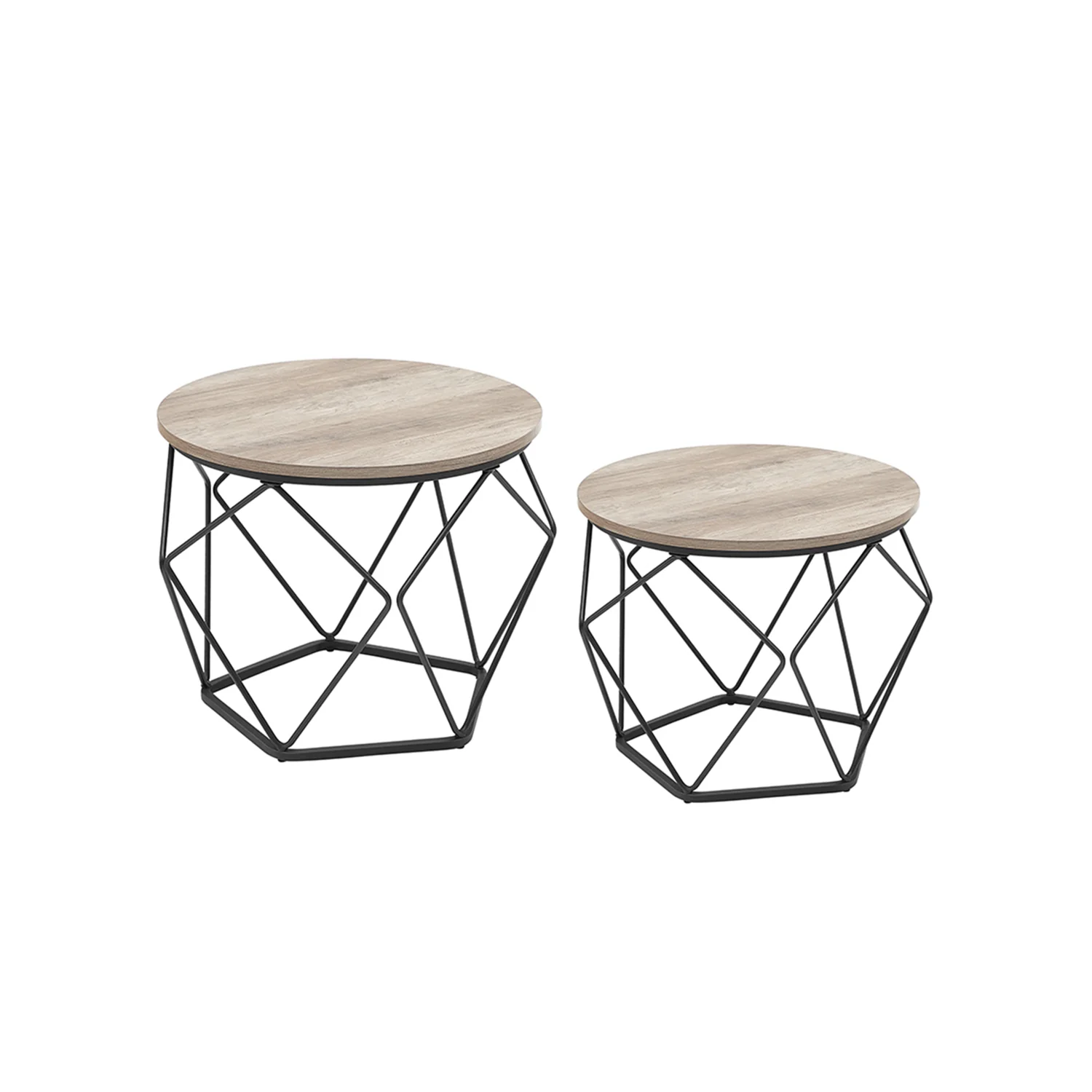 Couchtisch rund mit abnehmbarer Platte 2er Set - Image 2