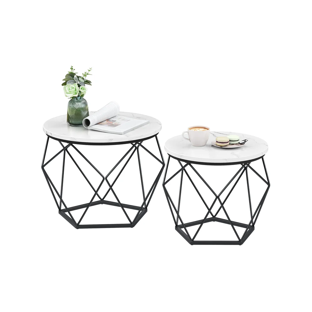 Couchtisch rund mit abnehmbarer Platte 2er Set - Image 4