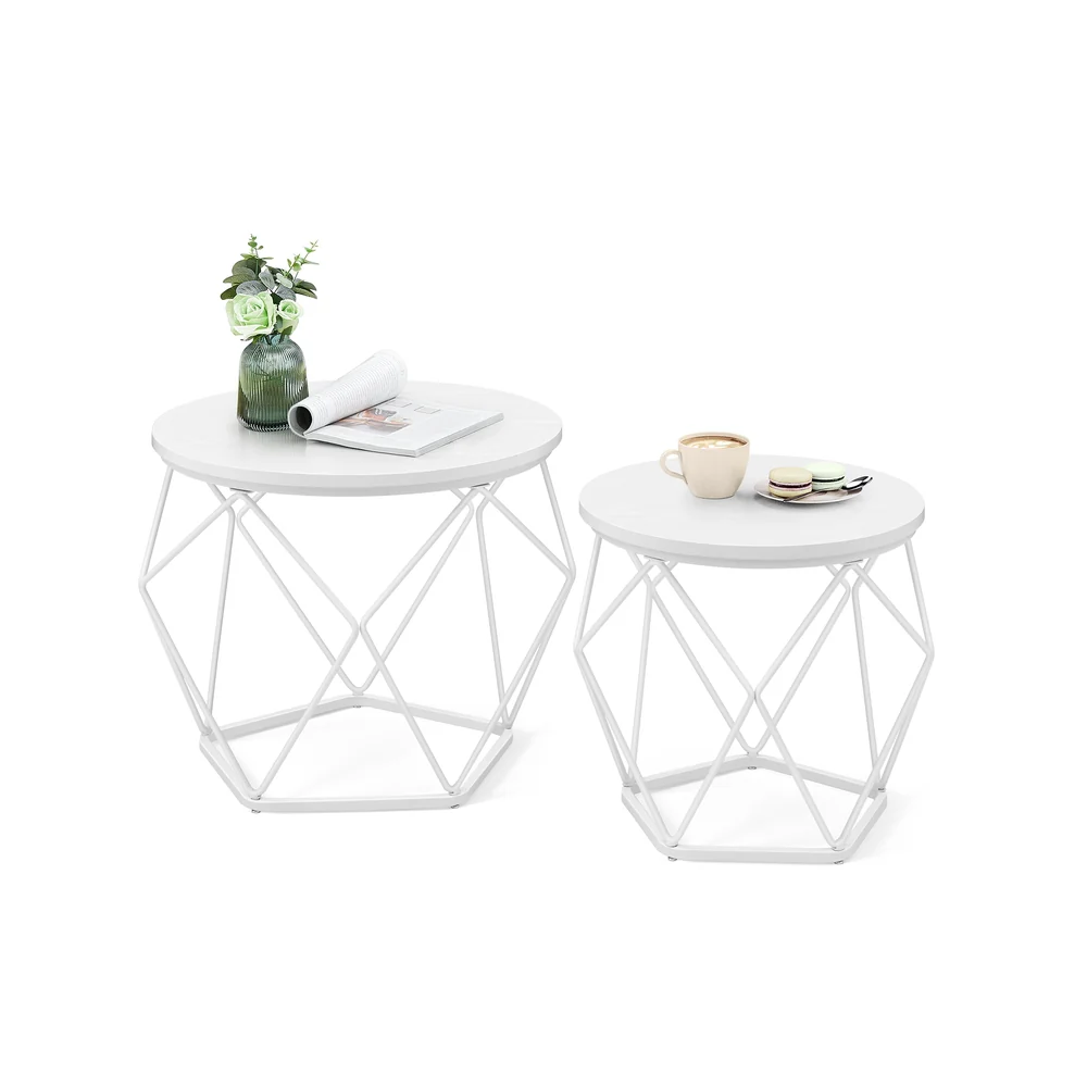 Couchtisch rund mit abnehmbarer Platte 2er Set - Image 6