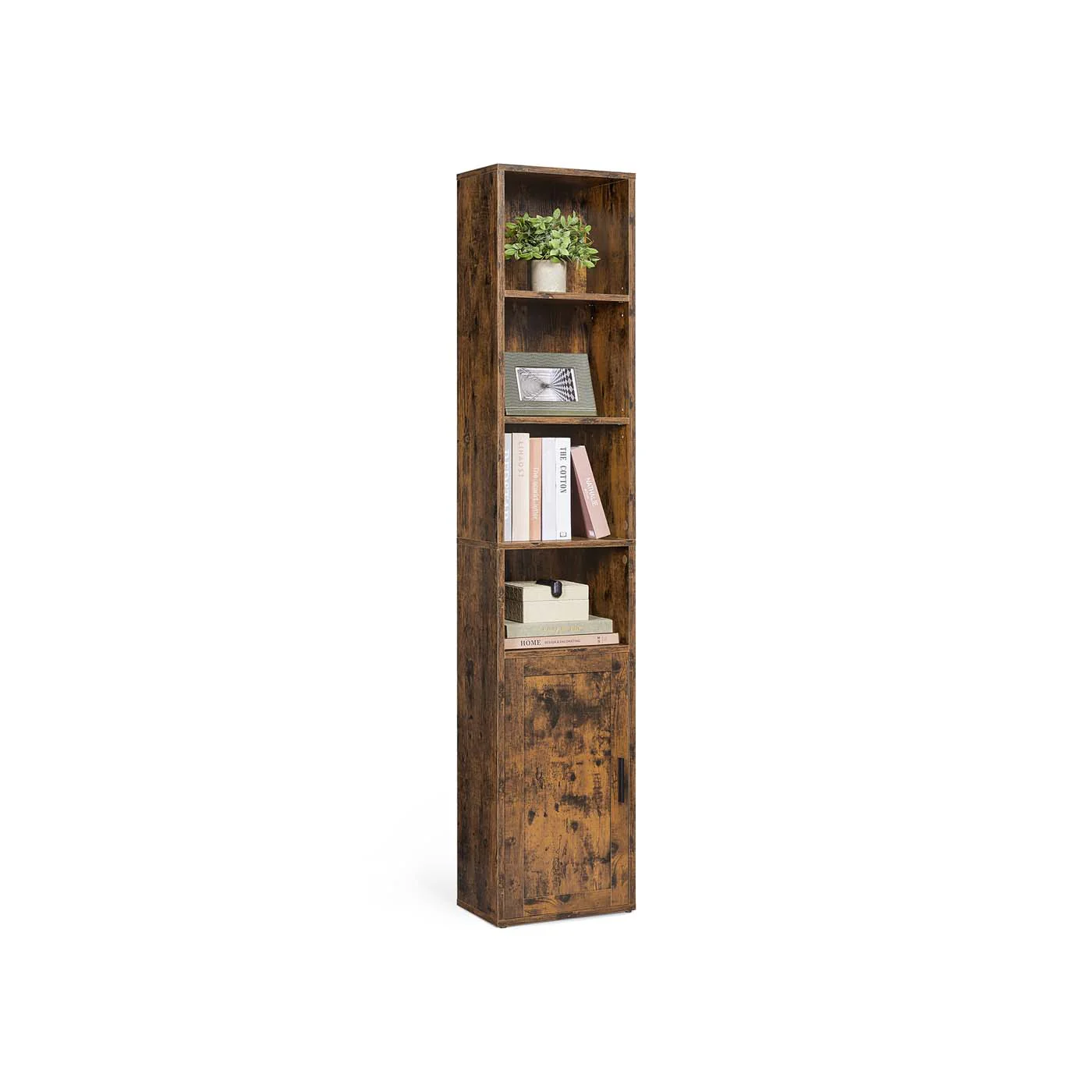 Custos Collection - Hohes Bücherregal mit Tür aus Holz