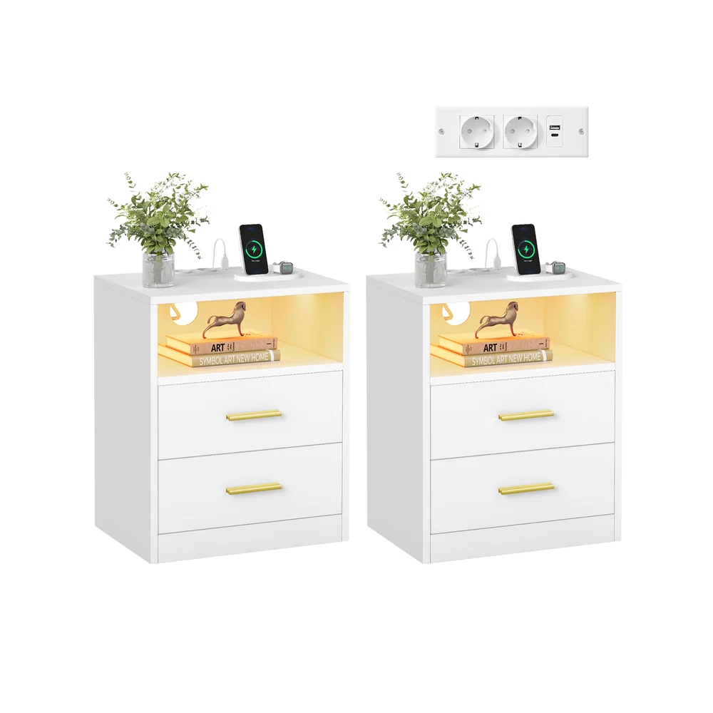 Custos Kollektion -Nachttisch mit Ladestation und LED - Image 2