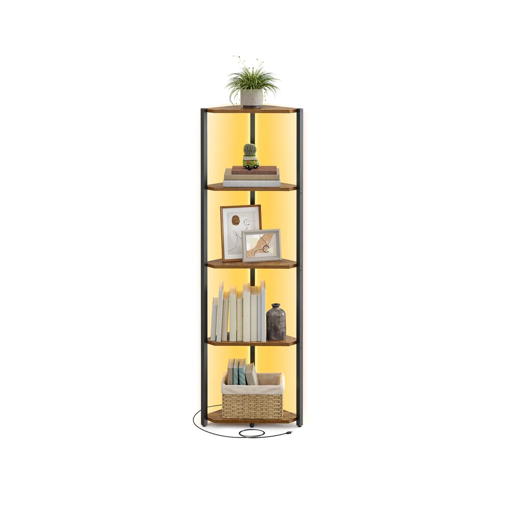 Eckregal mit 5 Ebenen und LED-Beleuchtung - Image 2