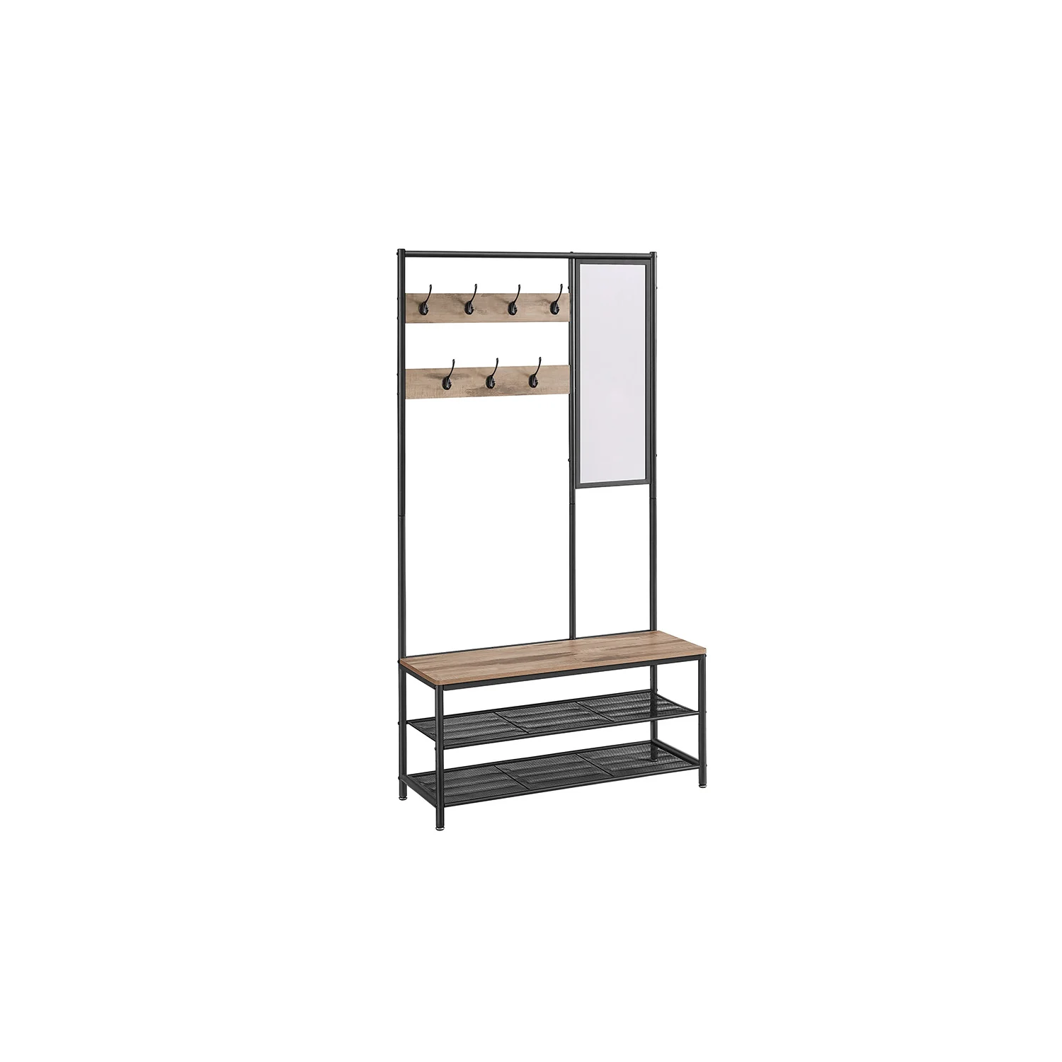 Kleiderständer mit Haken Spiegel Sitzbank - Image 3