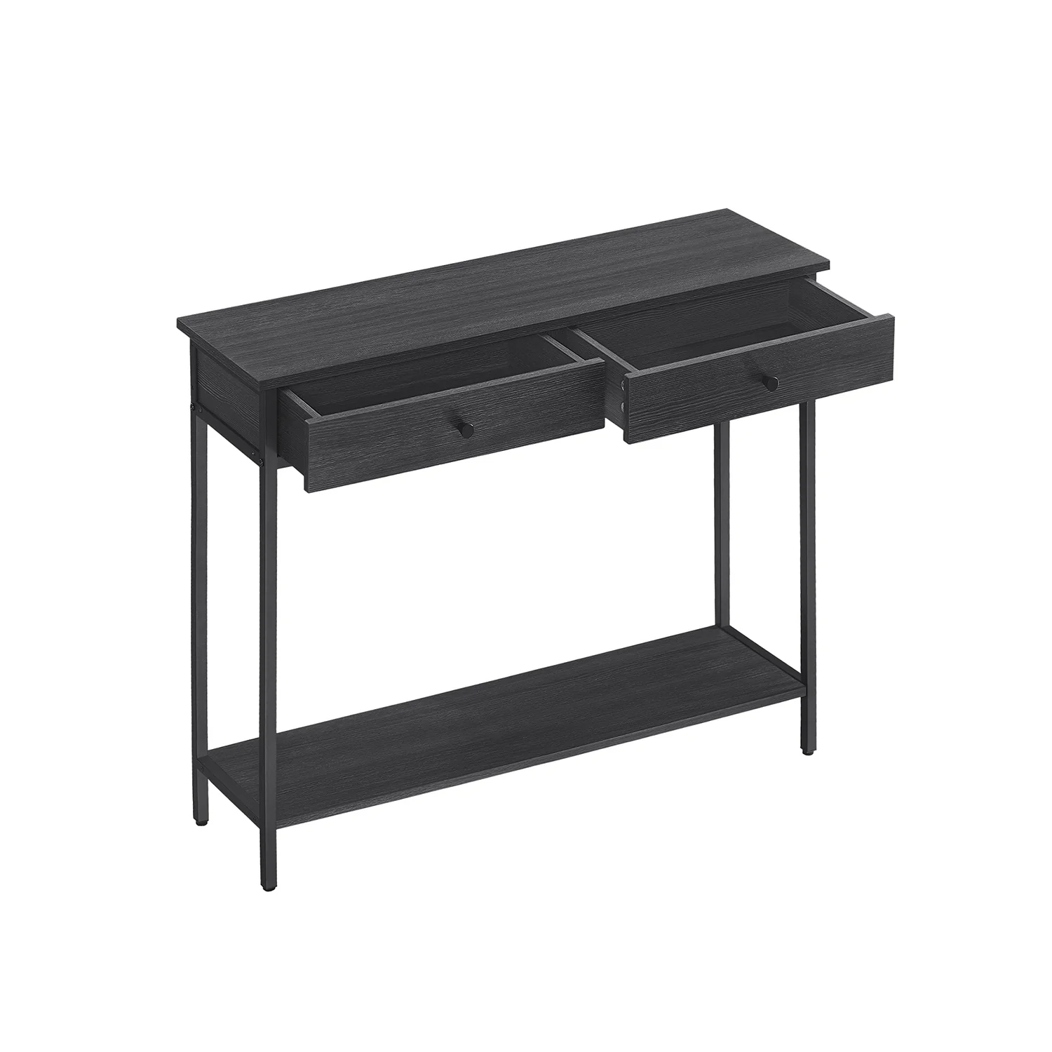 Konsolentisch mit 2 Schubladen und Stahlgestell vintagebraun-schwarz - Image 2