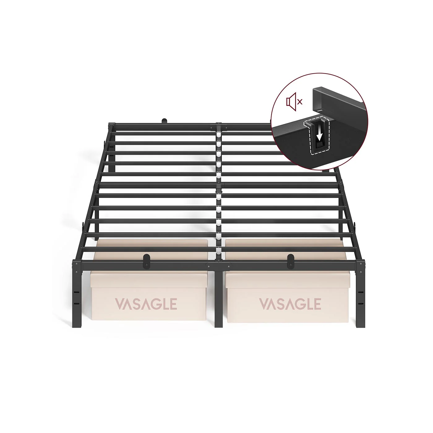 Metallbettgestell mit Stauraum und modernem Design für Schlafzimmer - Image 2