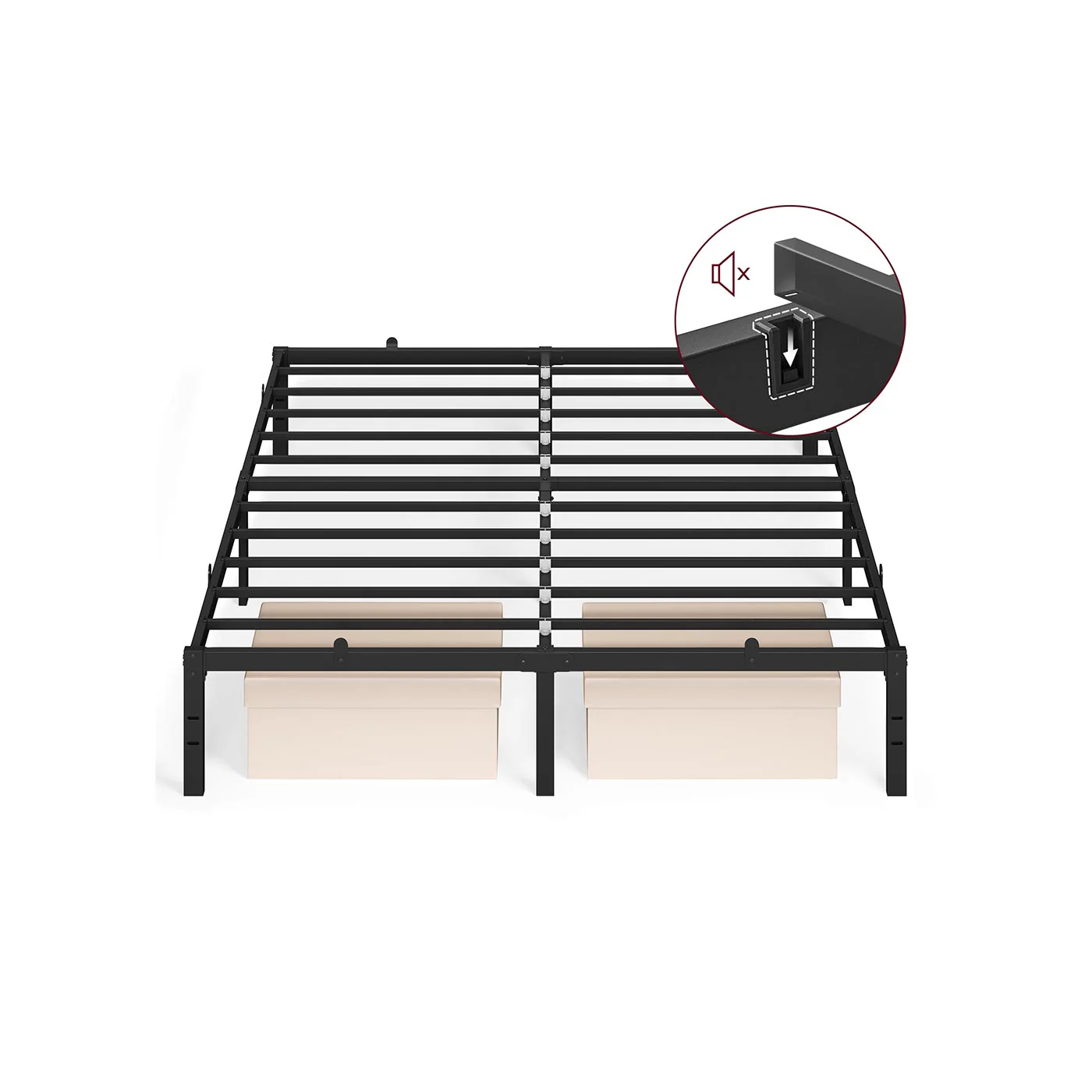 Metallbettgestell mit Stauraum und modernem Design für Schlafzimmer - Image 3