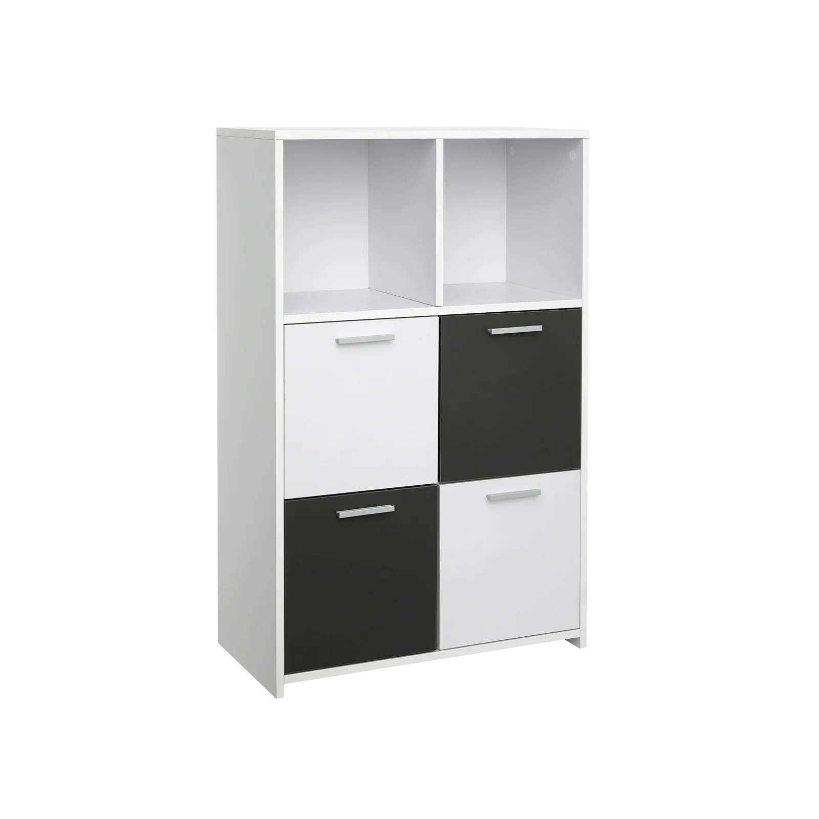 Moderner Bücherschrank Weiß-Grau