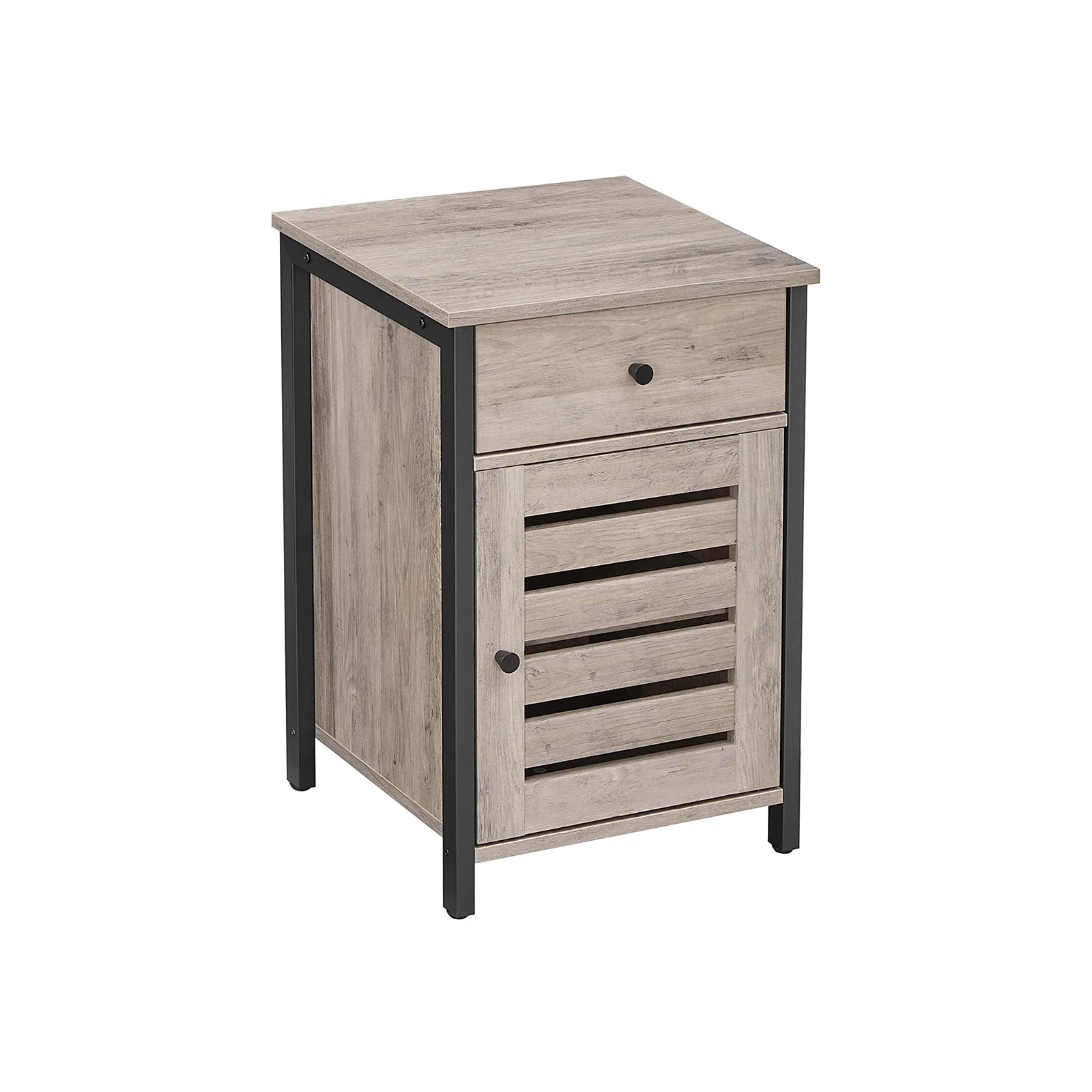 Nachtschrank mit Schublade und Lamellentür - Image 2